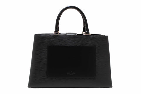 Authentic Louis Vuitton Black Epi Leather Kleber MM Tote Bag