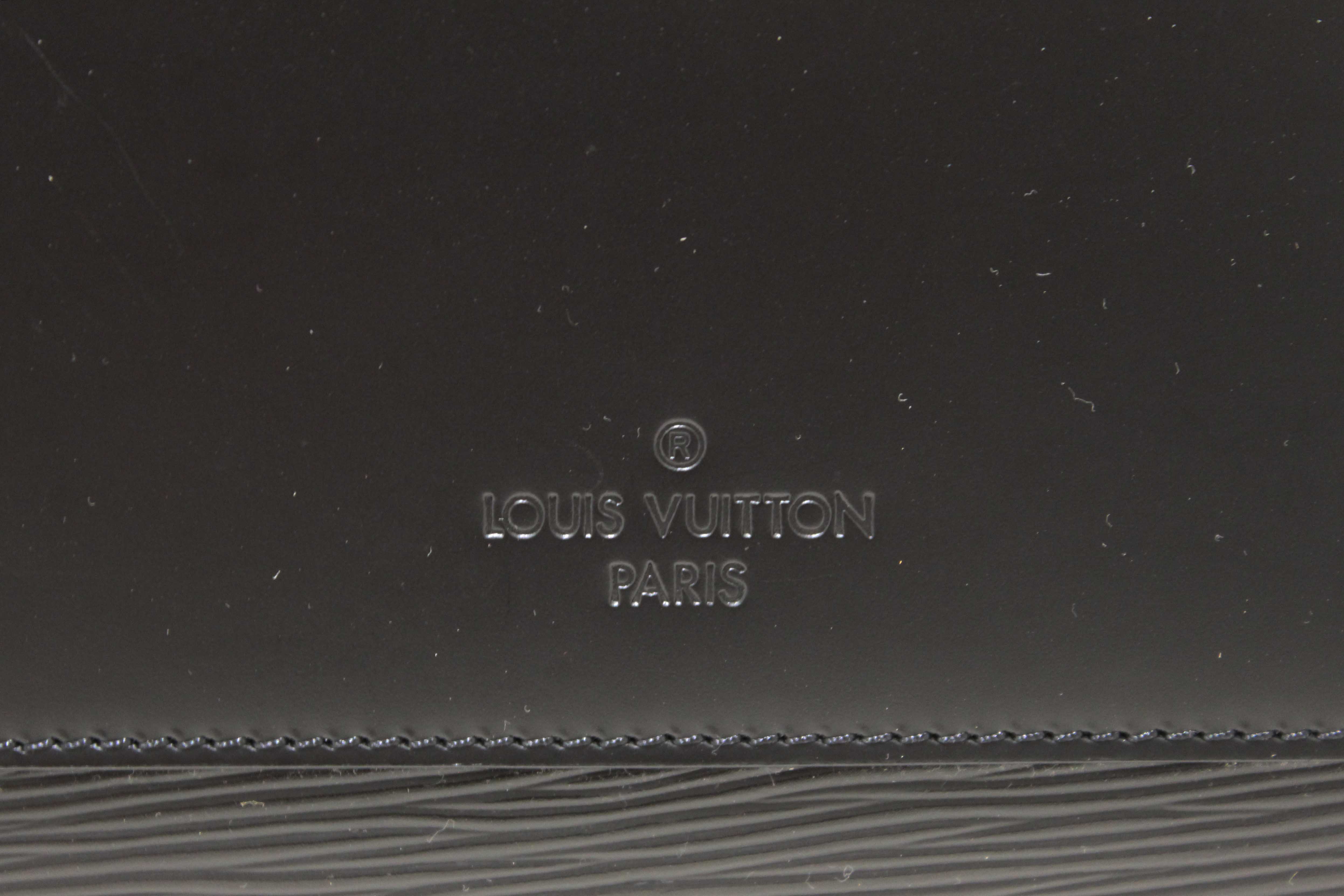 Authentic Louis Vuitton Black Epi Leather Kleber MM Tote Bag