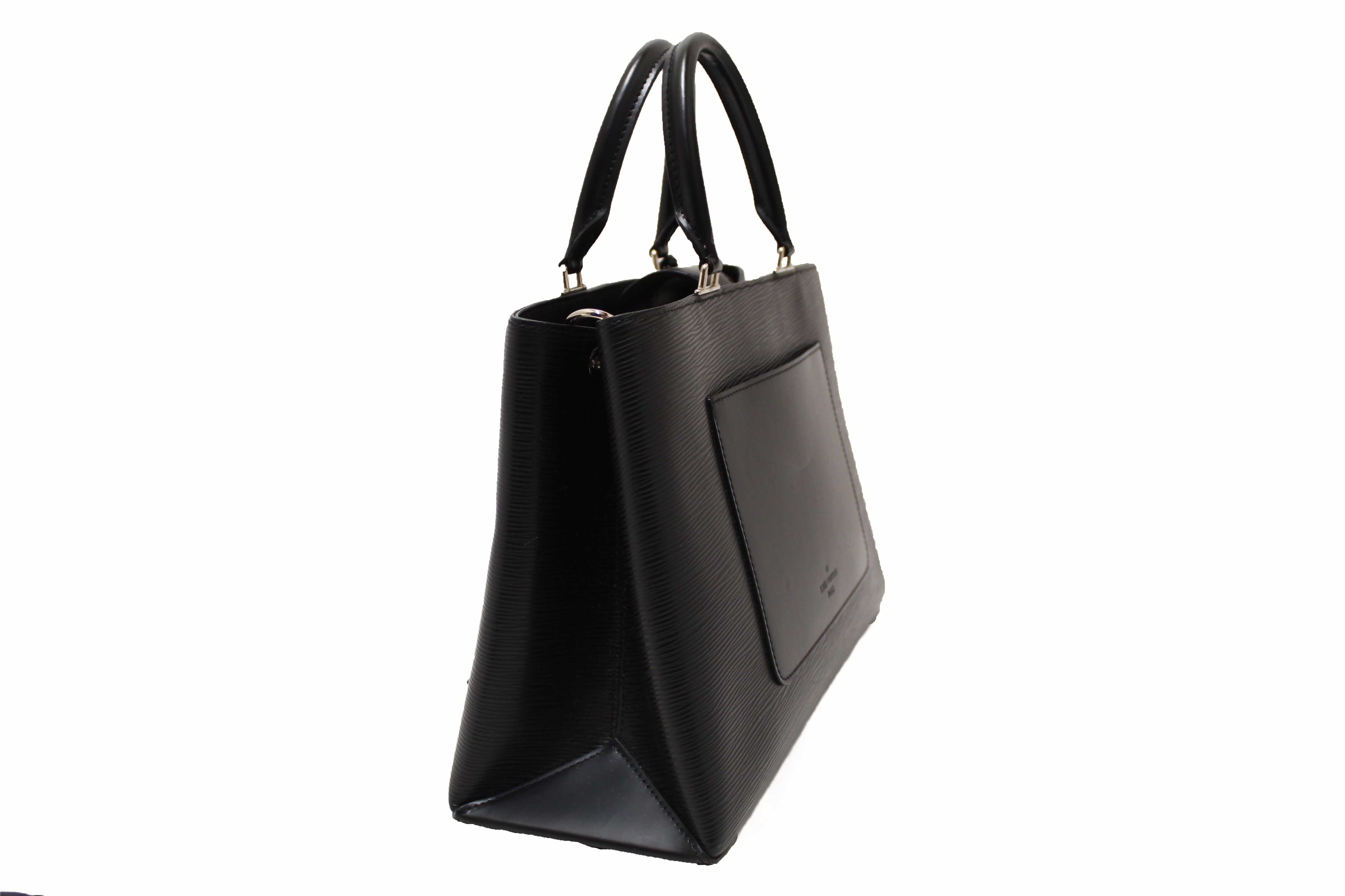 Authentic Louis Vuitton Black Epi Leather Kleber MM Tote Bag