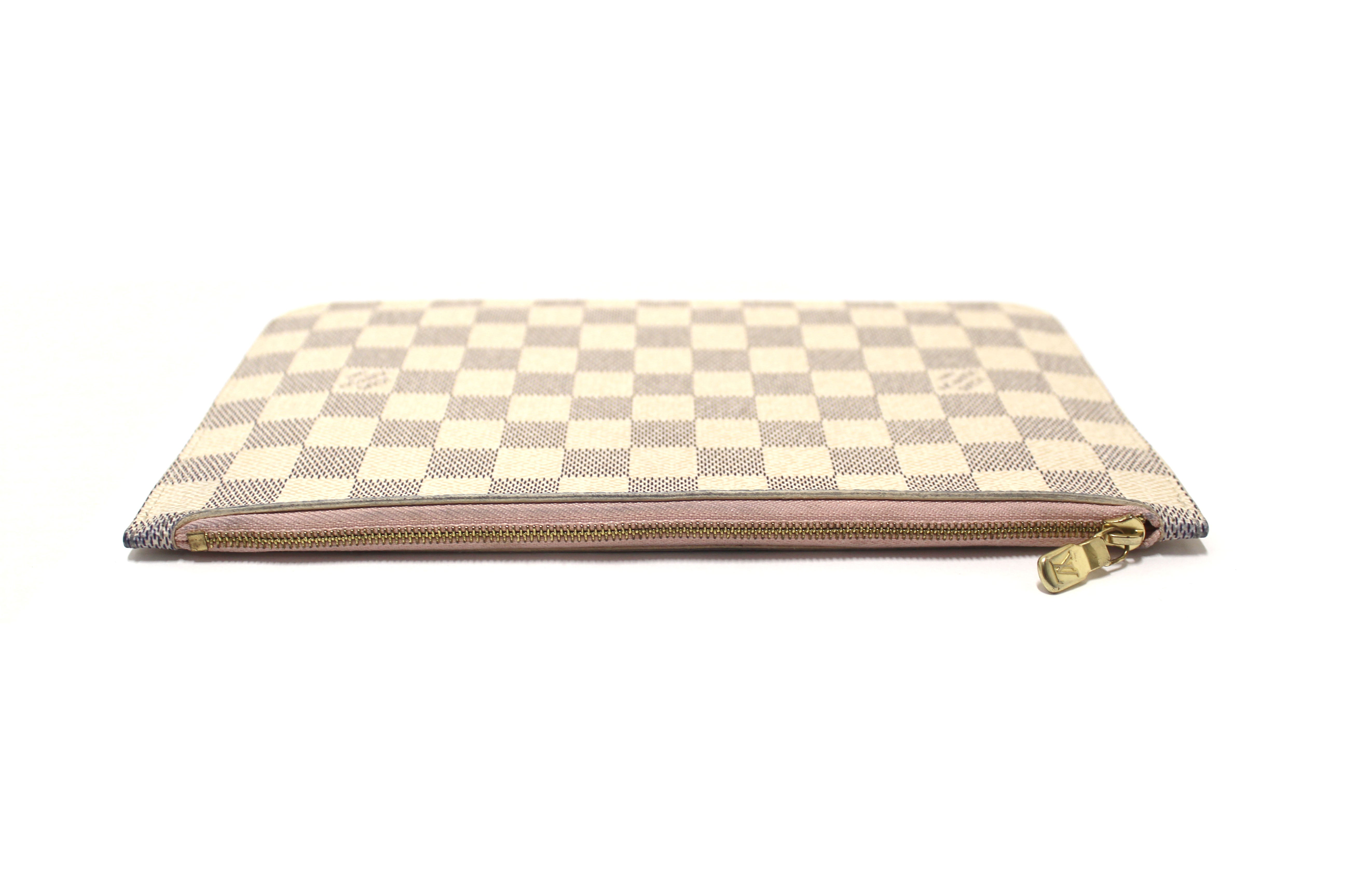 Authentic Louis Vuitton Damier Azur Canvas Neverfull Pouch Pochette