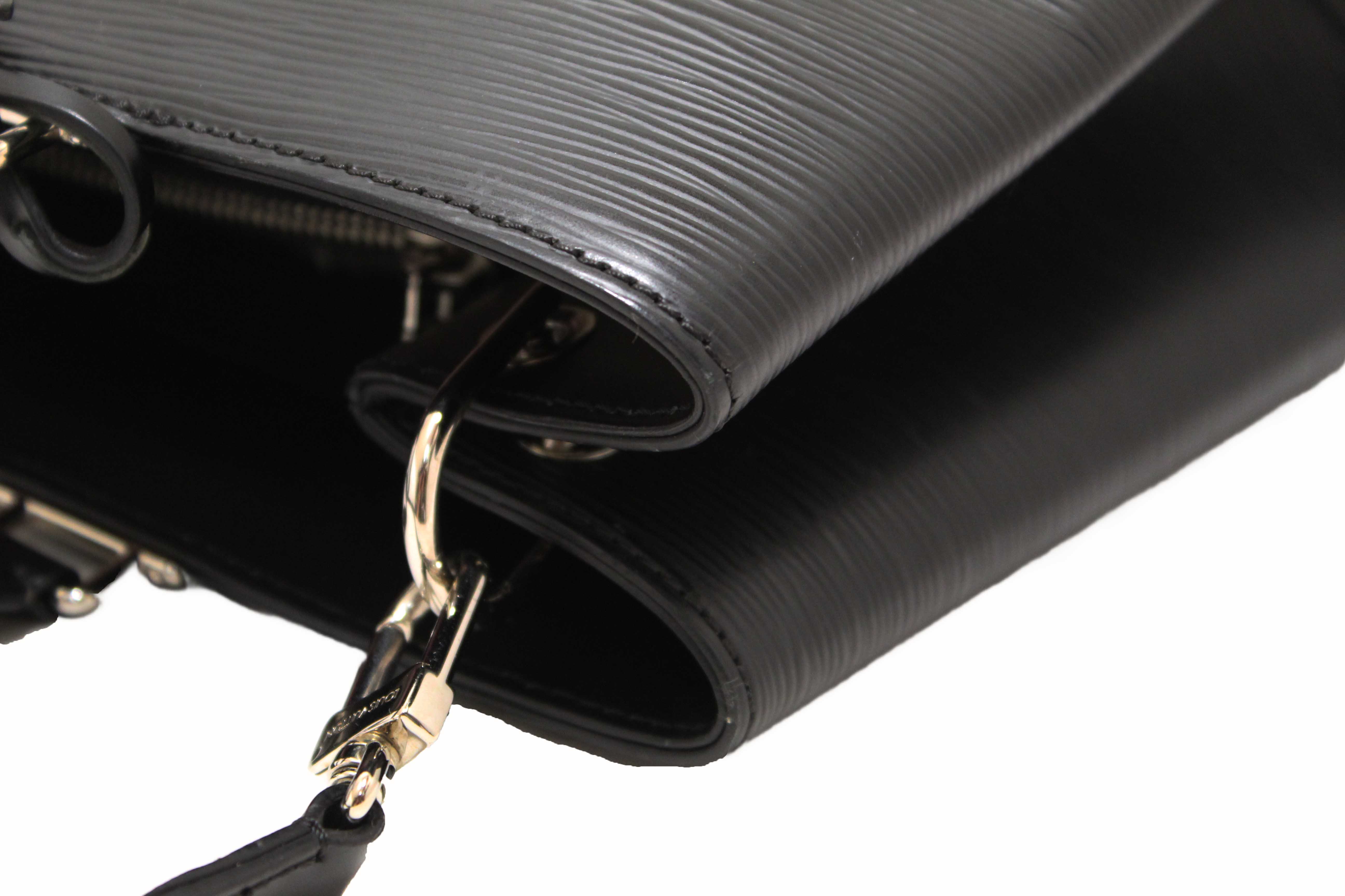 Authentic Louis Vuitton Black Epi Leather Kleber MM Tote Bag