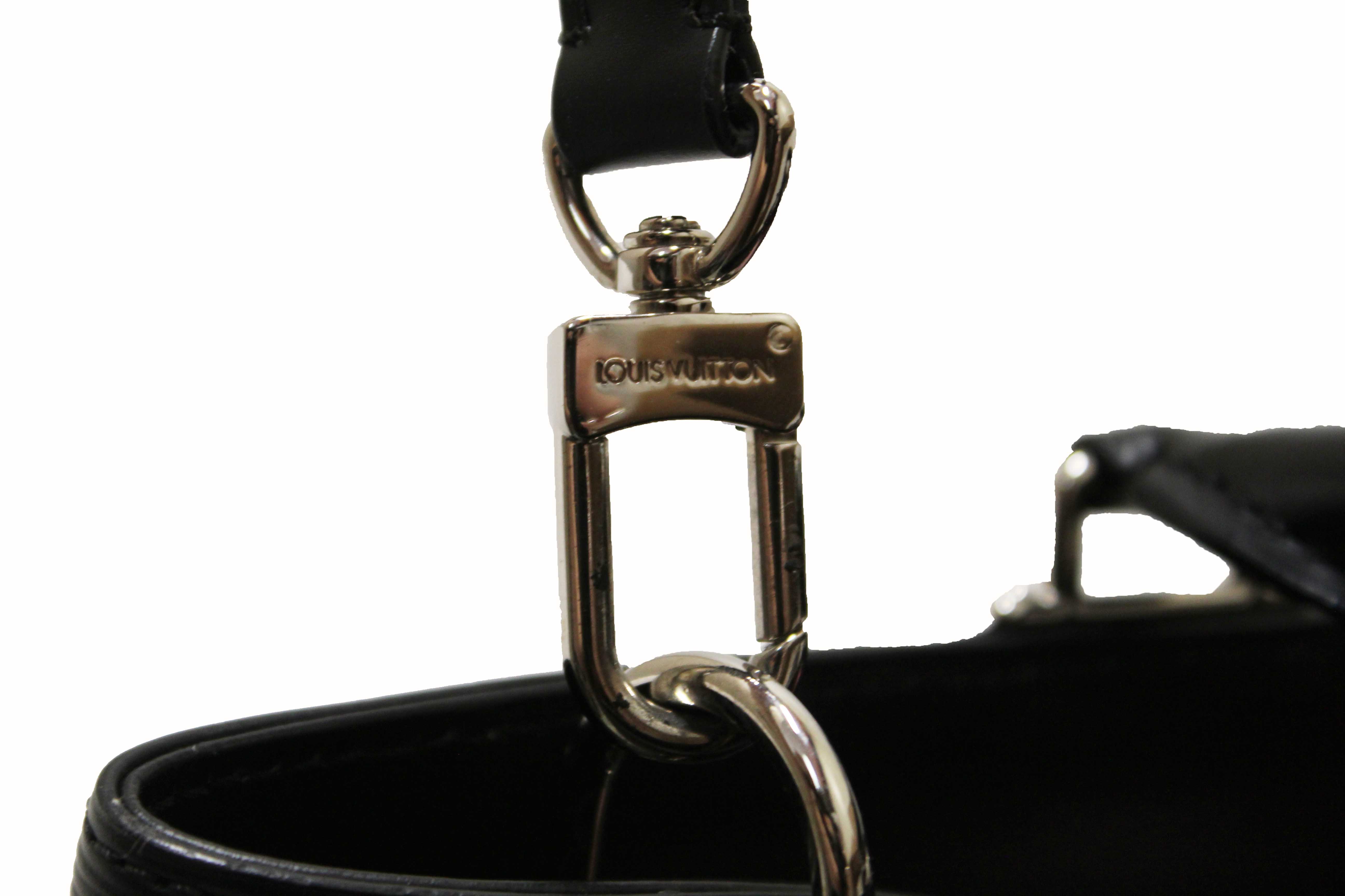 Authentic Louis Vuitton Black Epi Leather Kleber MM Tote Bag