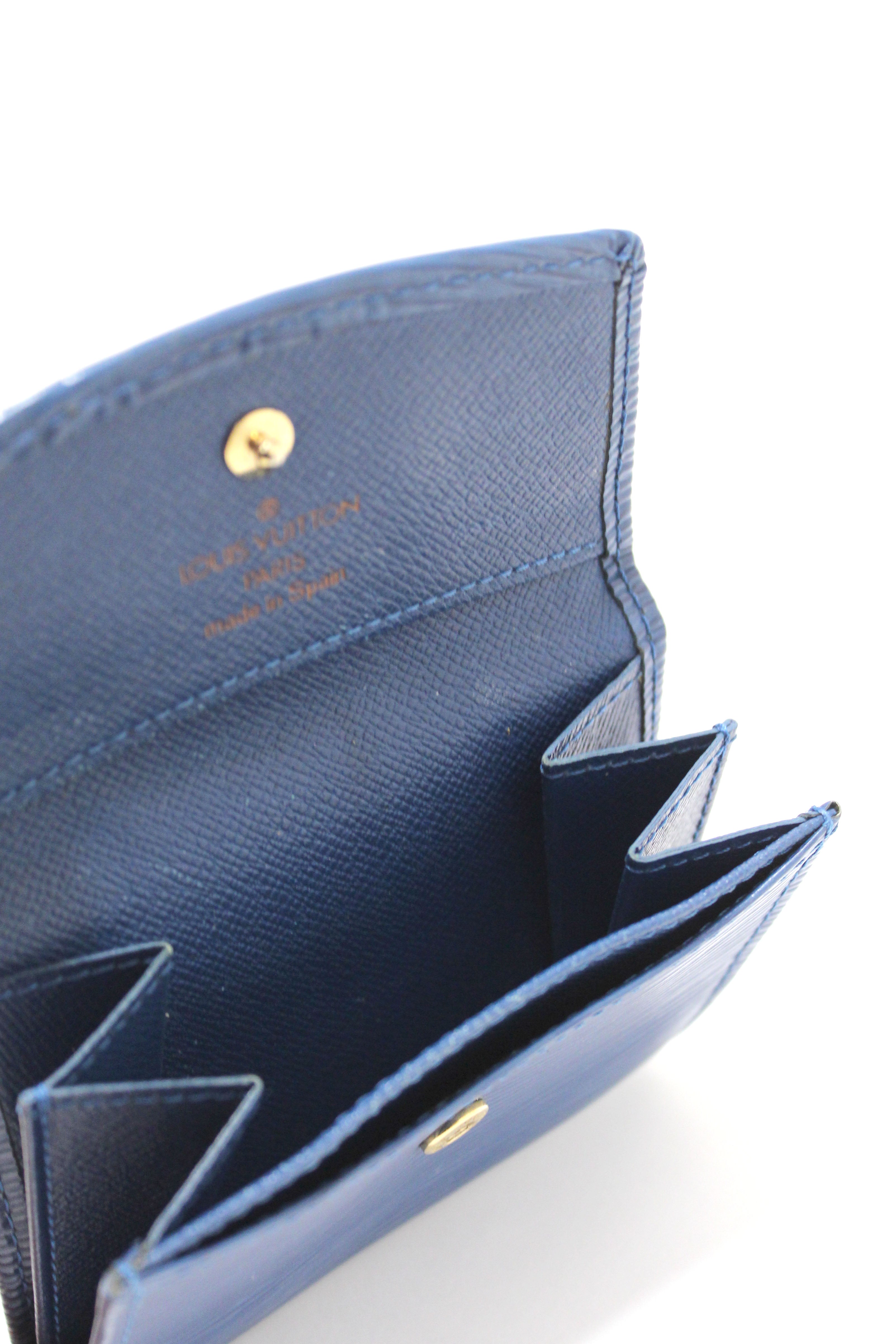 Authentic Louis Vuitton Vintage Blue Epi Leather Card Holder
