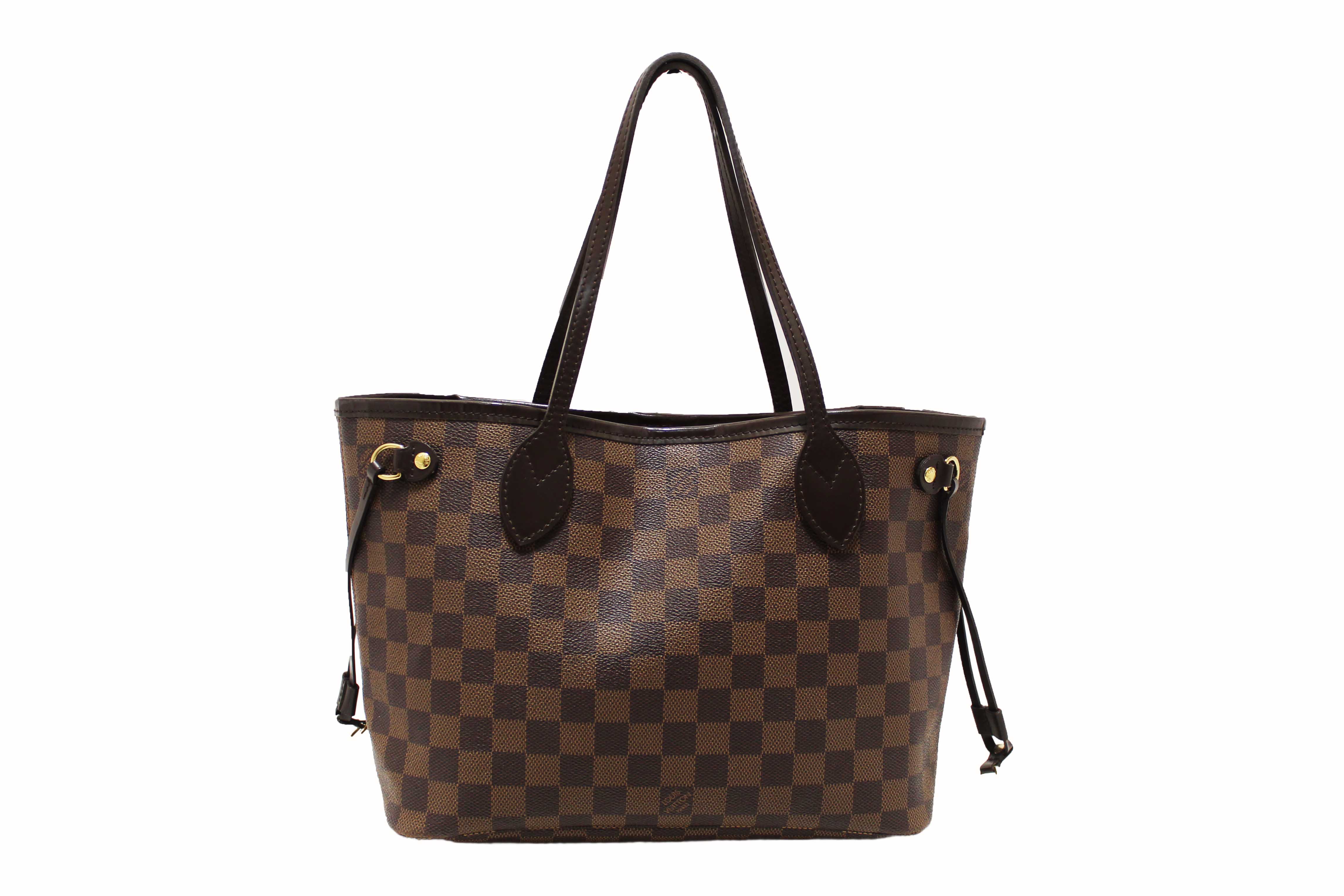 Authentic Louis Vuitton Damier Ebene Neverfull PM Tote Bag