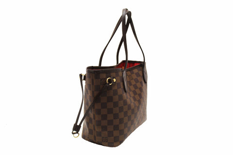 Authentic Louis Vuitton Damier Ebene Neverfull PM Tote Bag