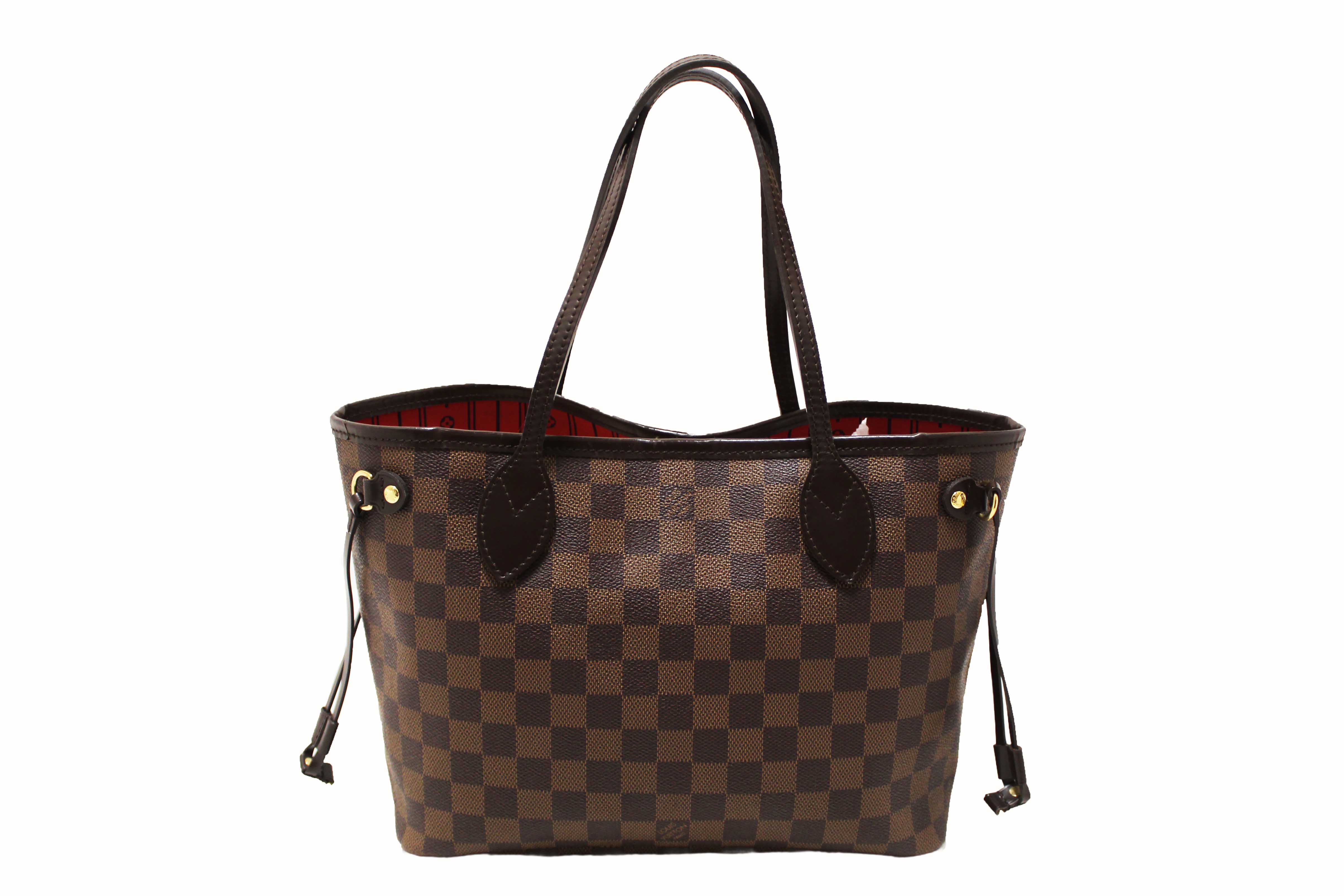 Authentic Louis Vuitton Damier Ebene Neverfull PM Tote Bag