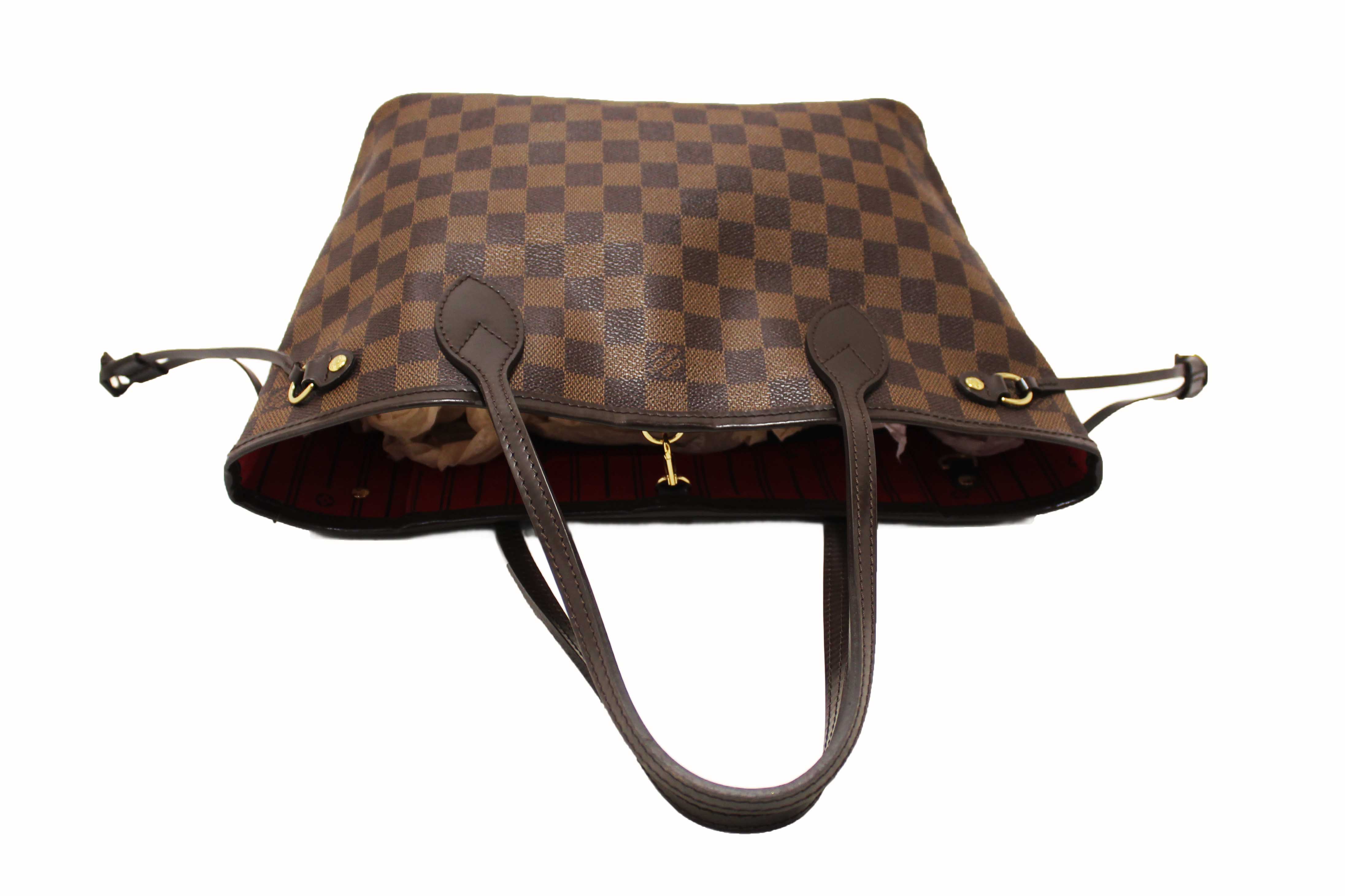 Authentic Louis Vuitton Damier Ebene Neverfull PM Tote Bag