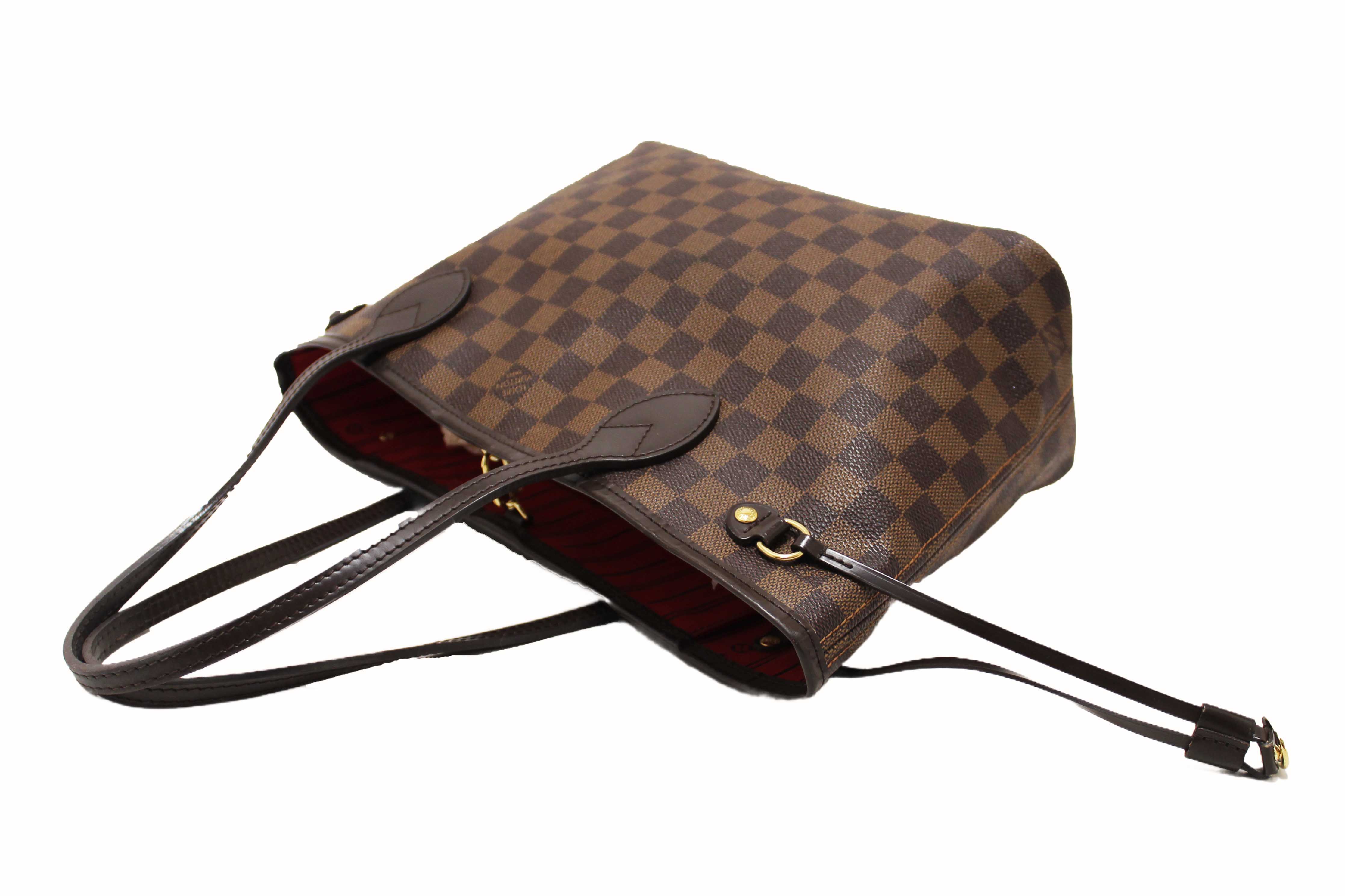 Authentic Louis Vuitton Damier Ebene Neverfull PM Tote Bag