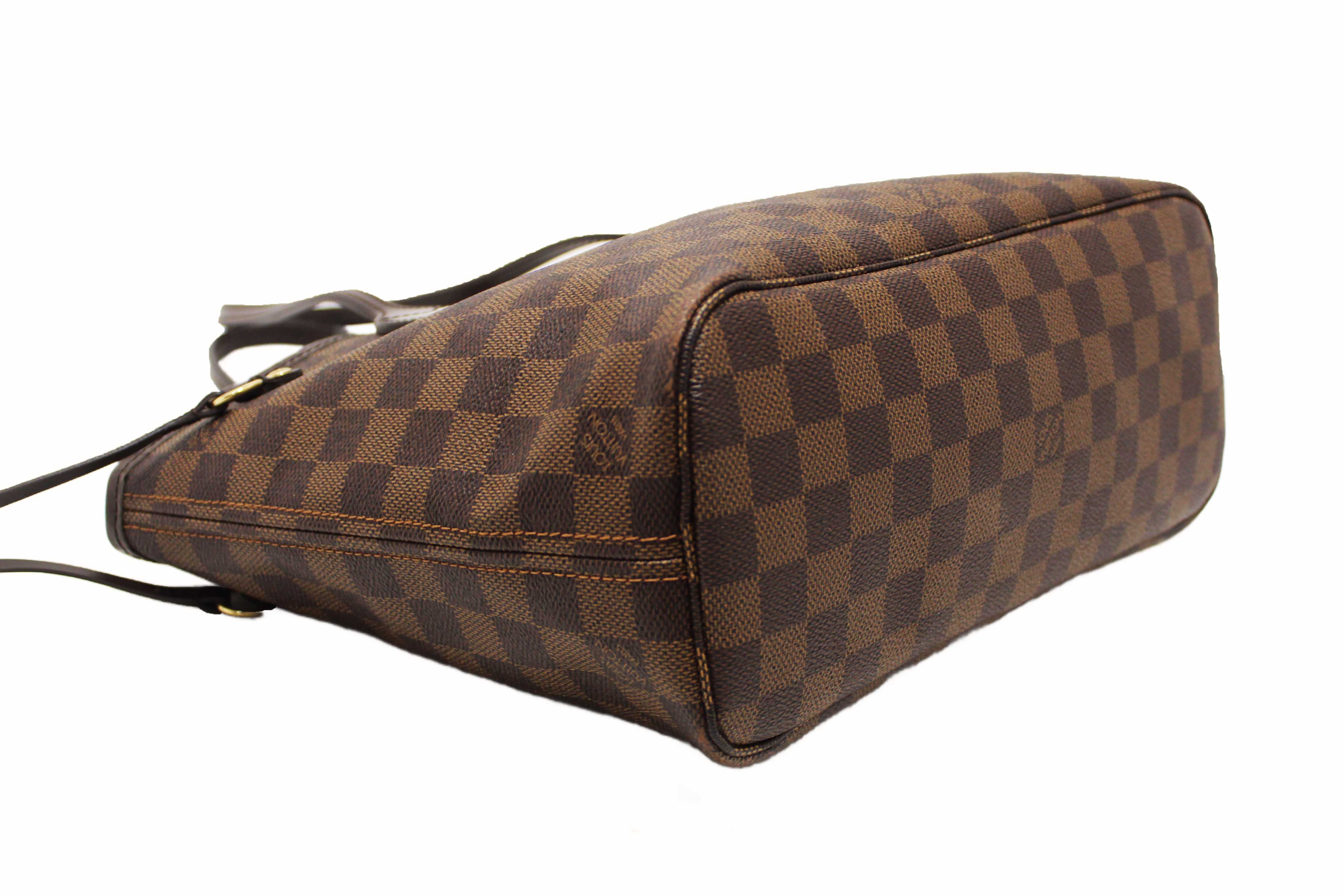 Authentic Louis Vuitton Damier Ebene Neverfull PM Tote Bag