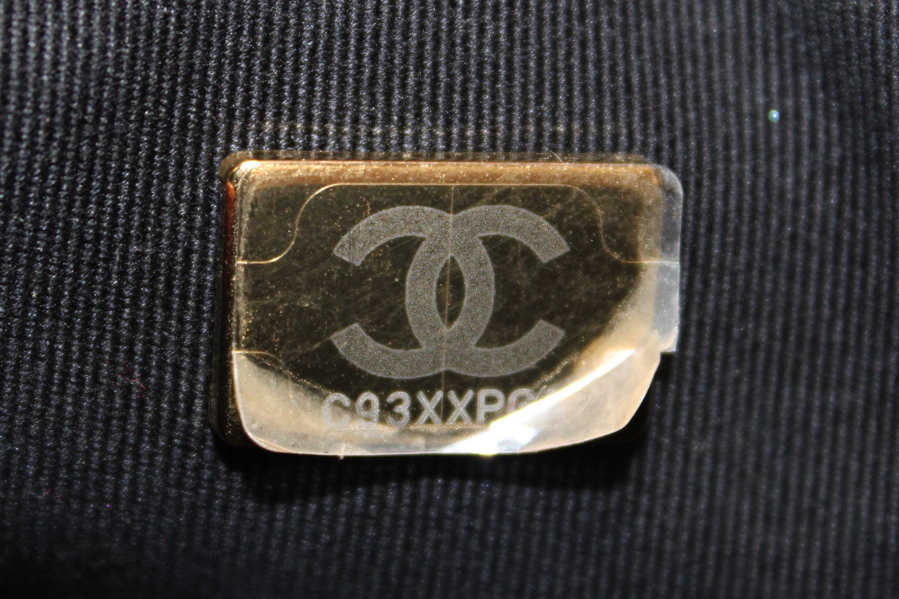 Authentic Chanel Black Shiny Crumpled Lambskin Quilted Small Preppy Pocket Camera Case Bag