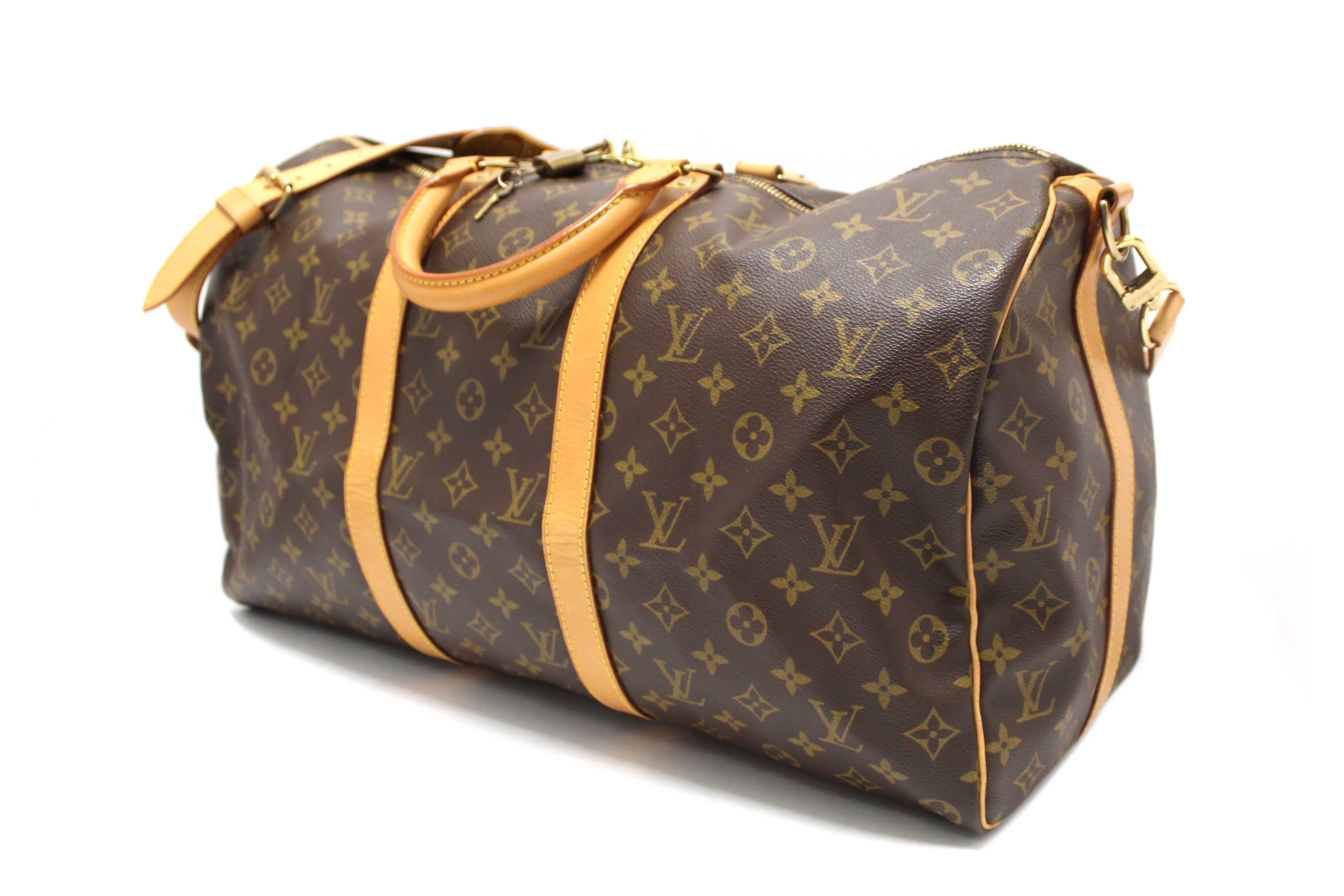 Authentic Louis Vuitton Classic Monogram Keepall 50 Travel Bag