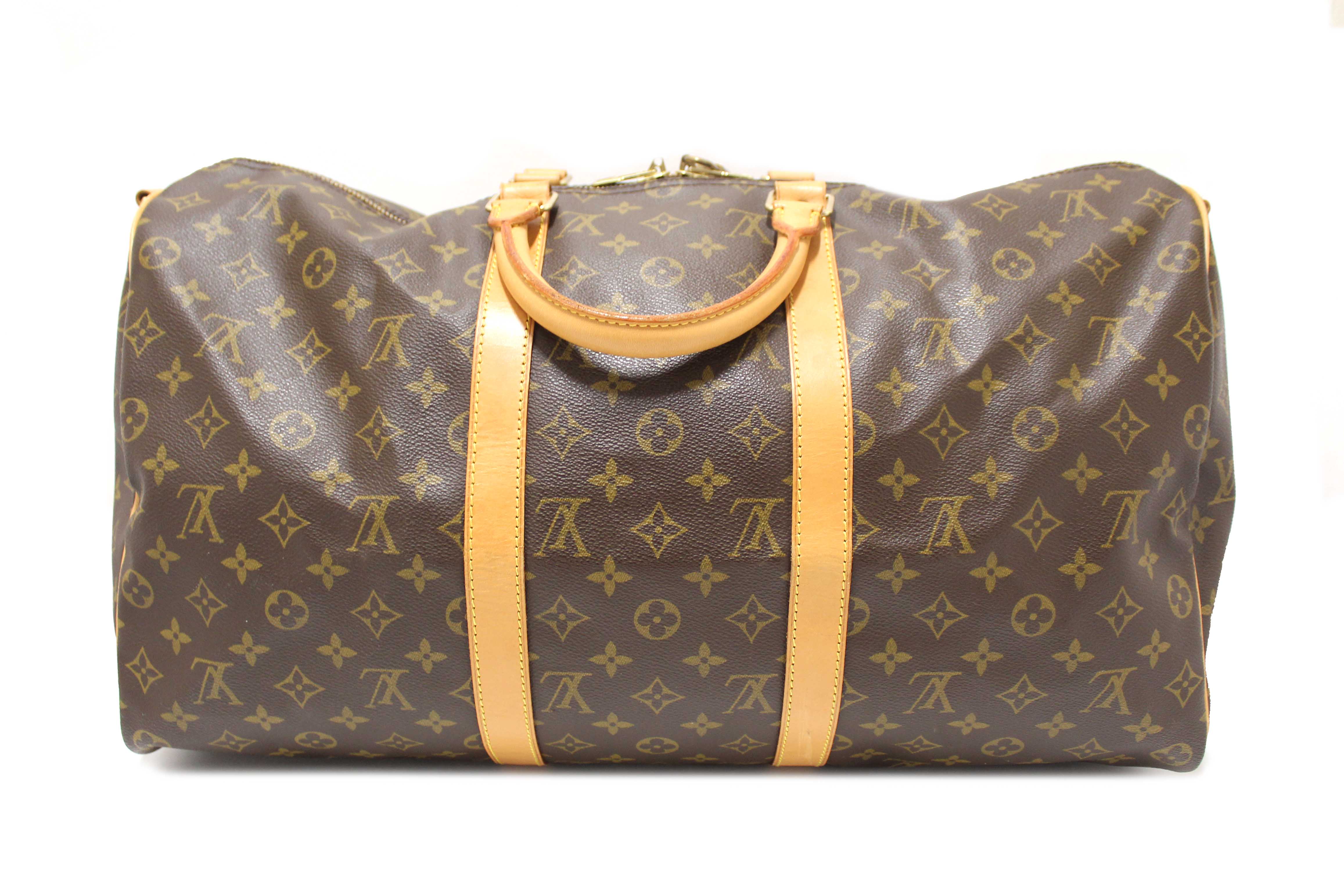 Authentic Louis Vuitton Classic Monogram Keepall 50 Travel Bag