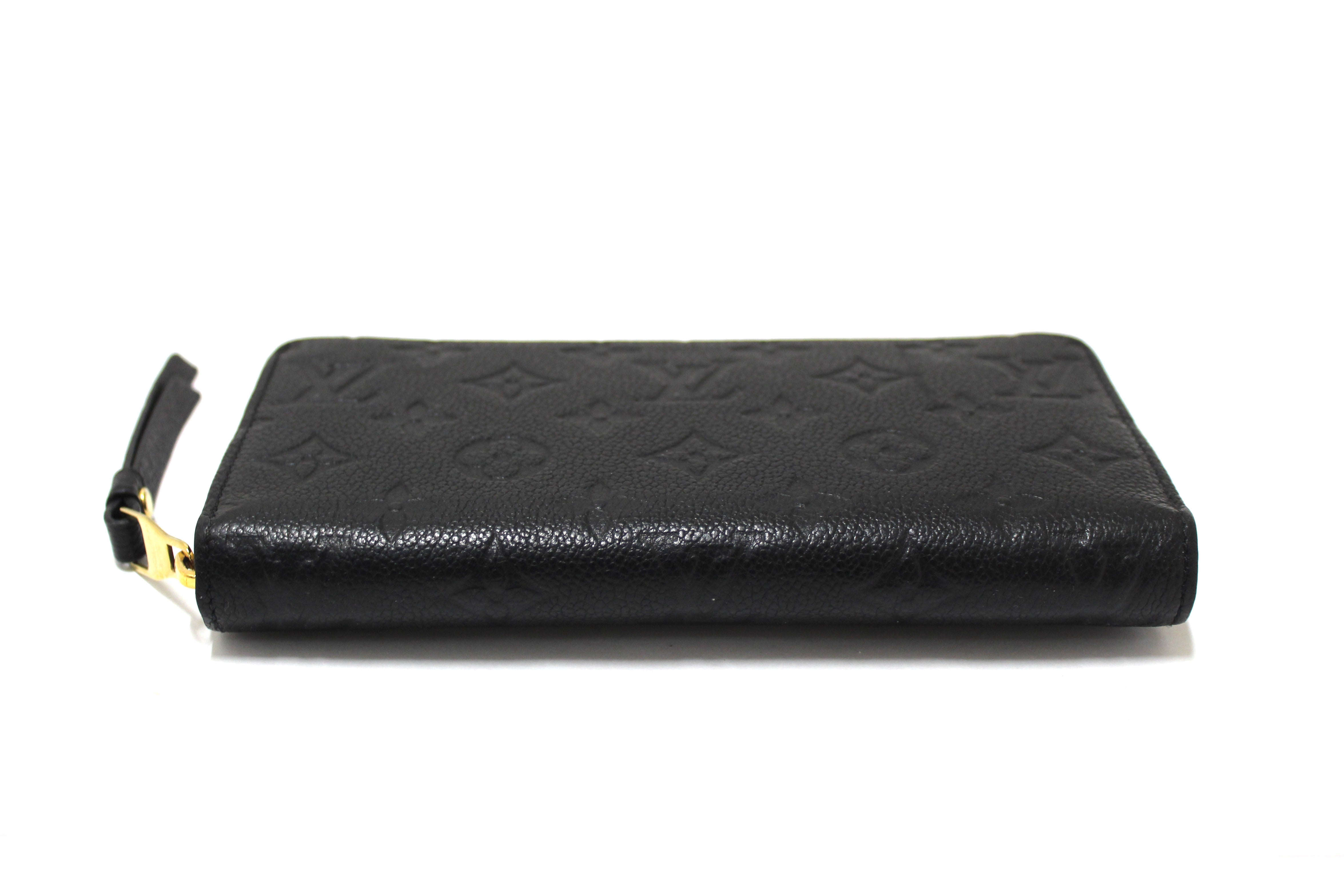 Authentic Louis Vuitton Black Monogram Empreinte Leather Zippy Wallet