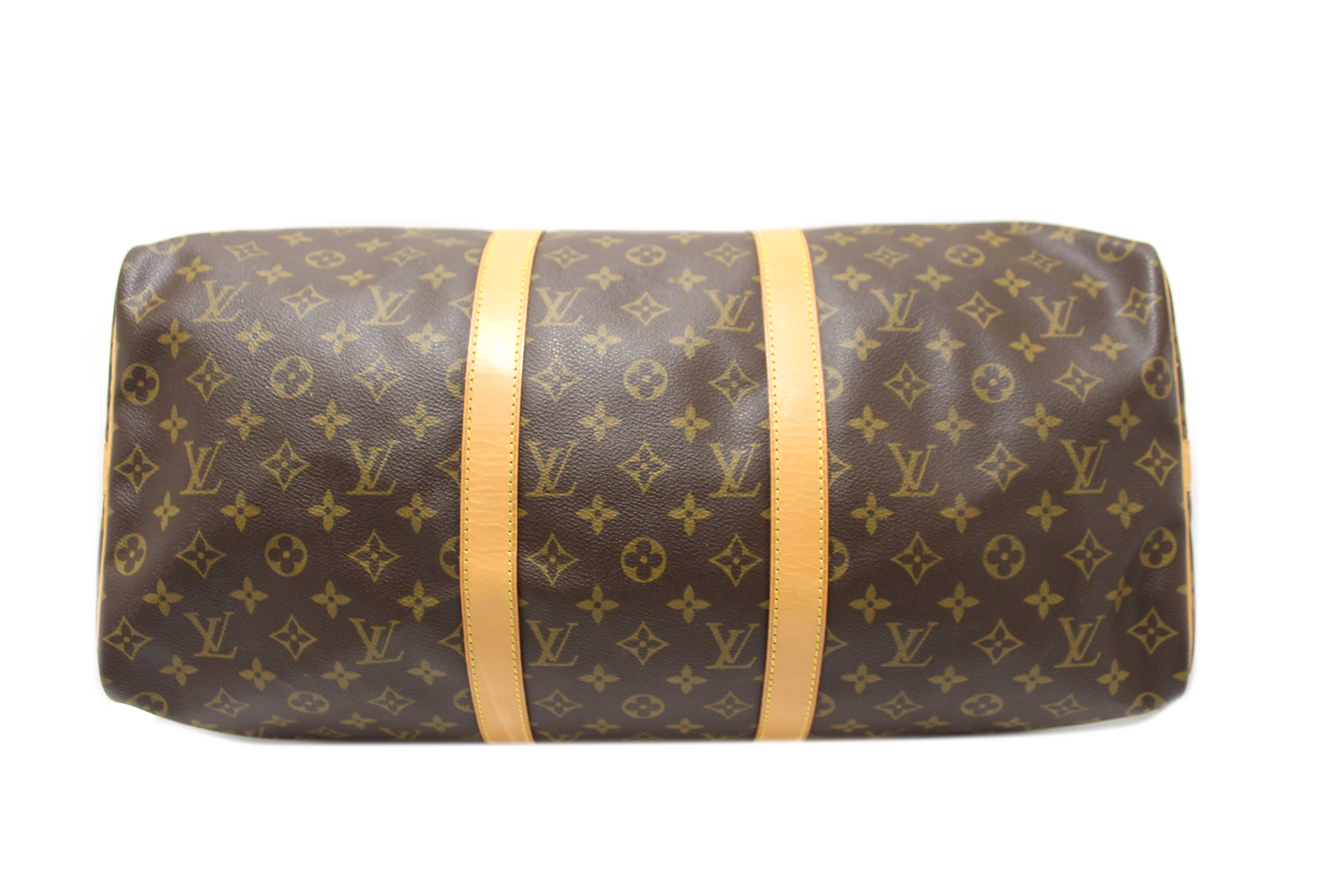 Authentic Louis Vuitton Classic Monogram Keepall 50 Travel Bag
