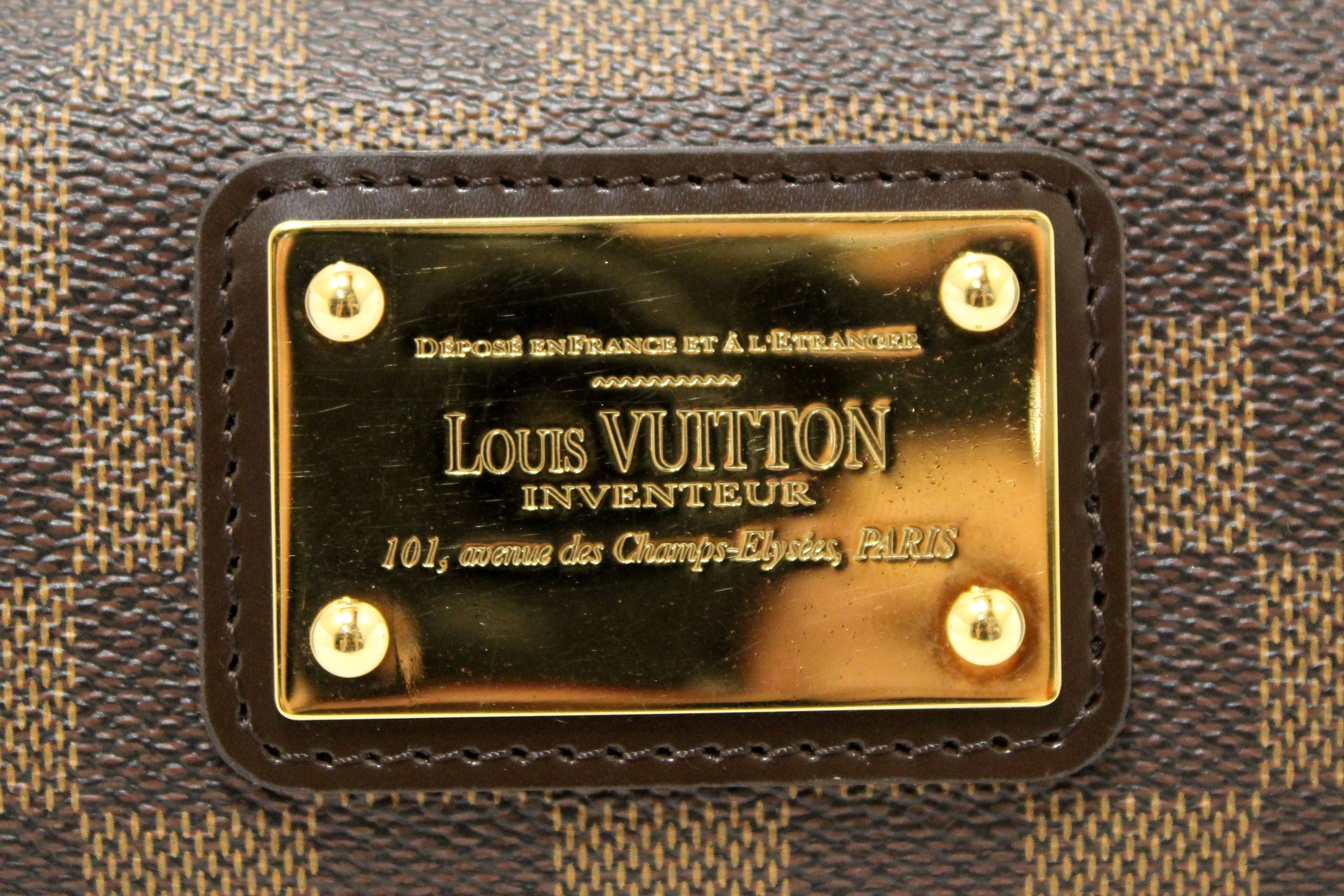 Athentic Louis Vuitton Damier Ebene Eva Clutch Bag