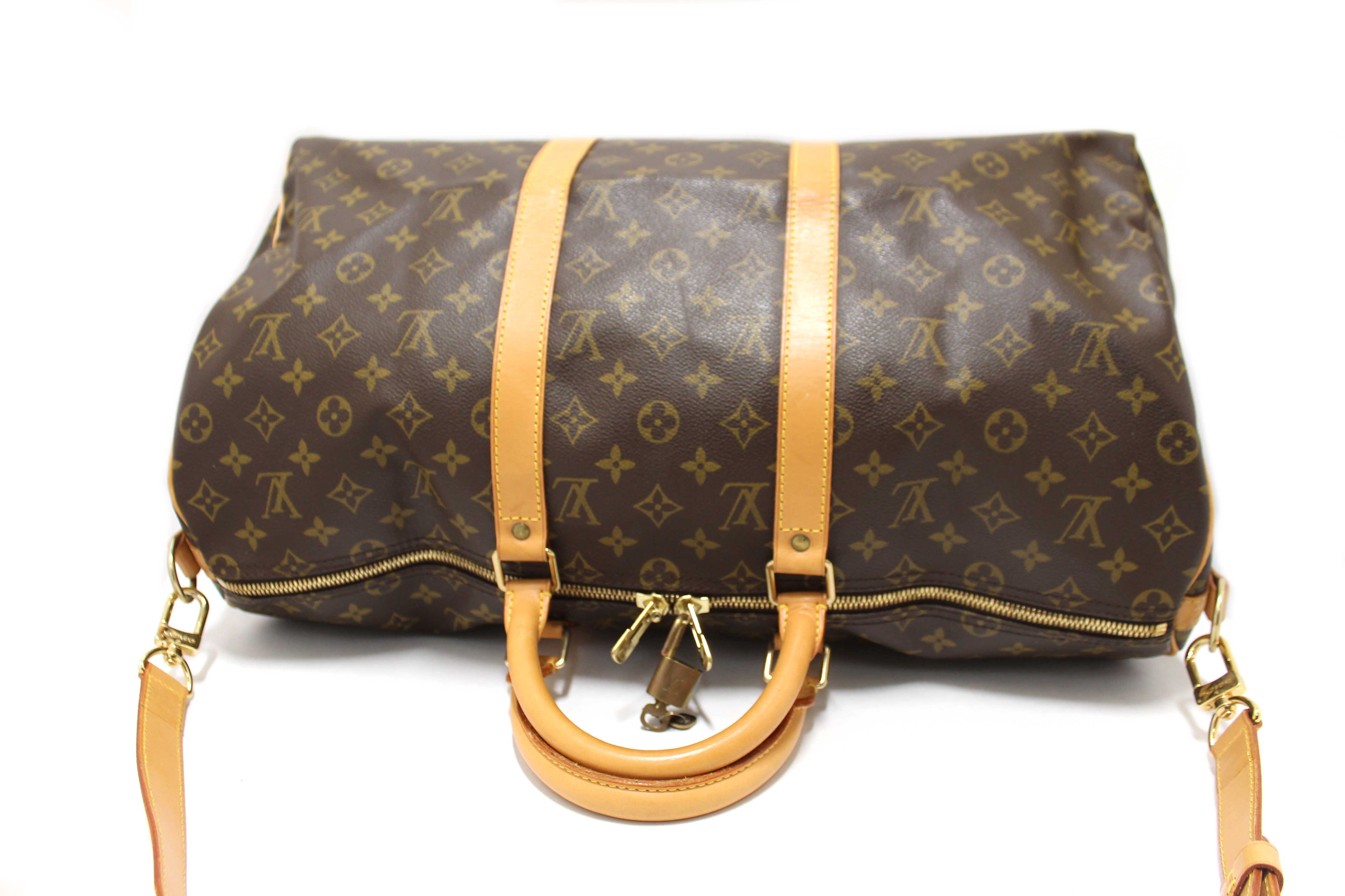 Authentic Louis Vuitton Classic Monogram Keepall 50 Travel Bag