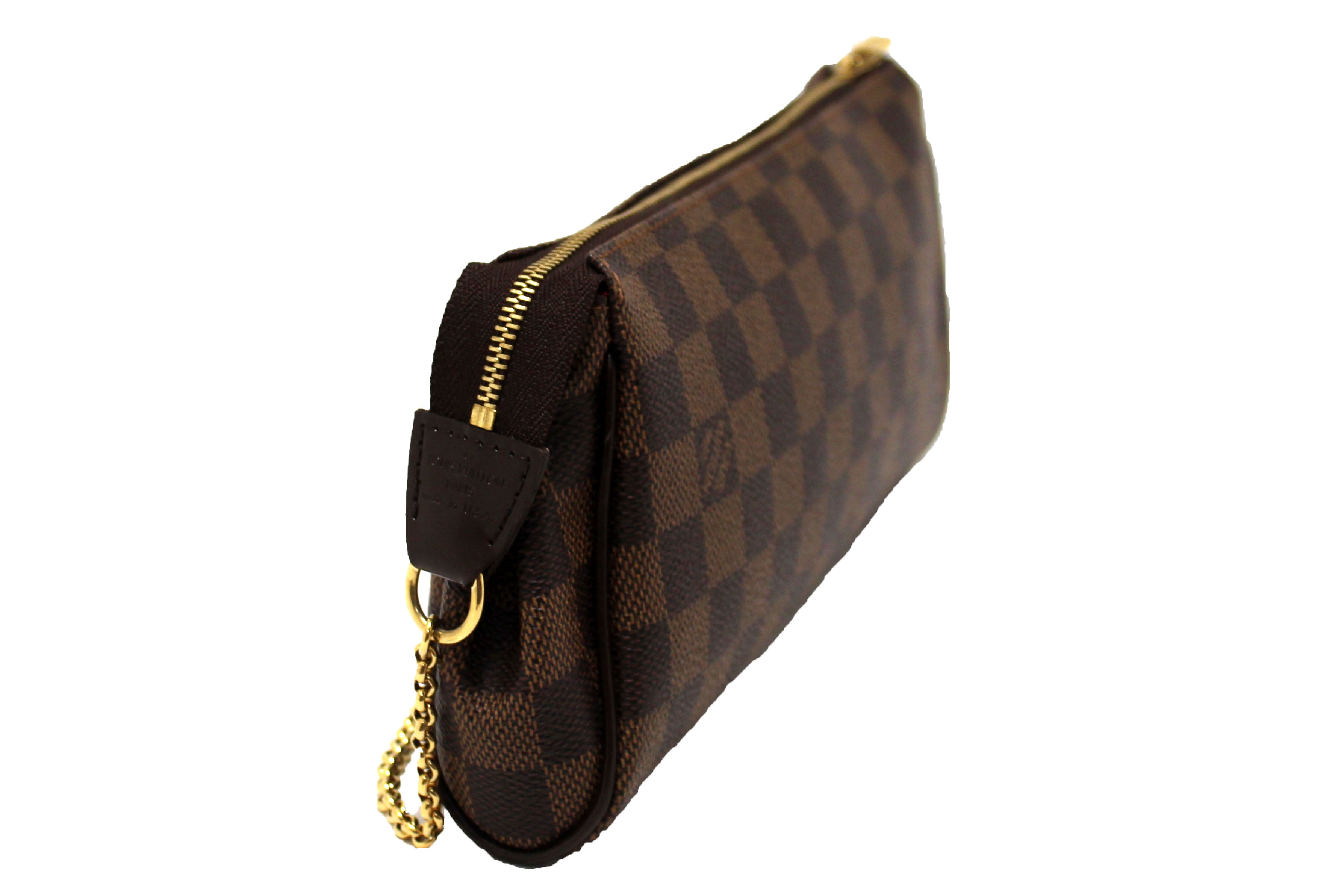 Athentic Louis Vuitton Damier Ebene Eva Clutch Bag