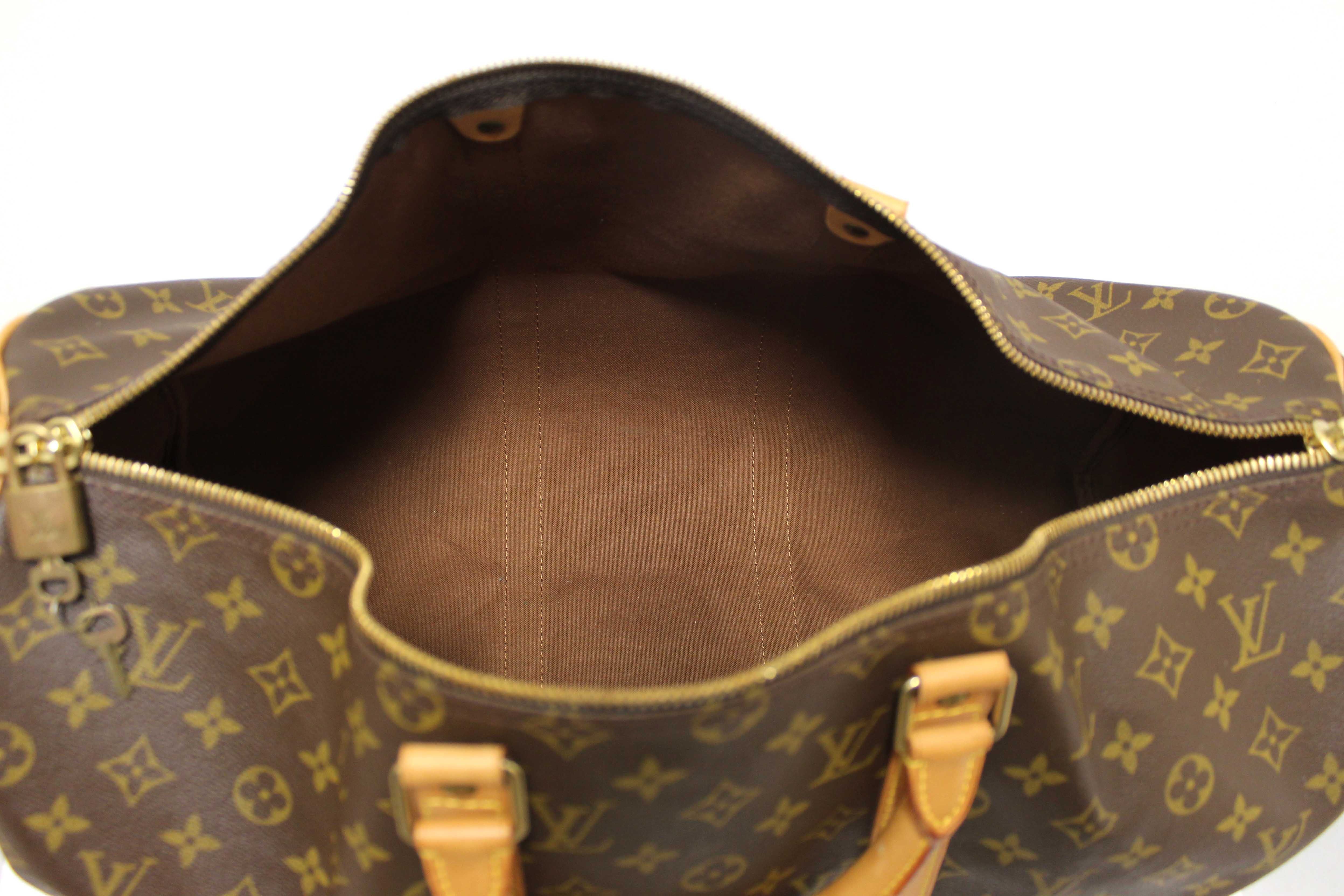 Authentic Louis Vuitton Classic Monogram Keepall 50 Travel Bag