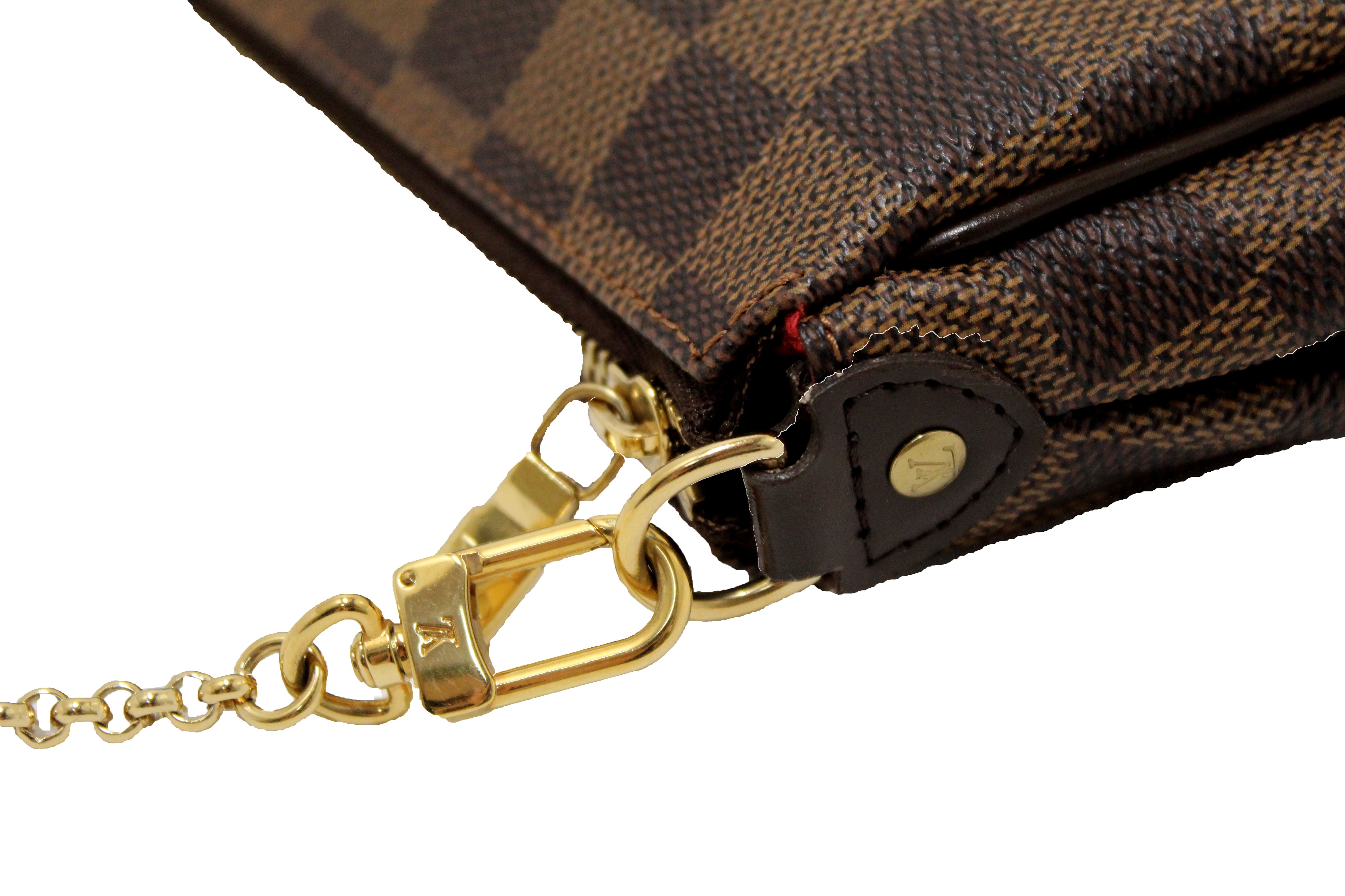 Athentic Louis Vuitton Damier Ebene Eva Clutch Bag