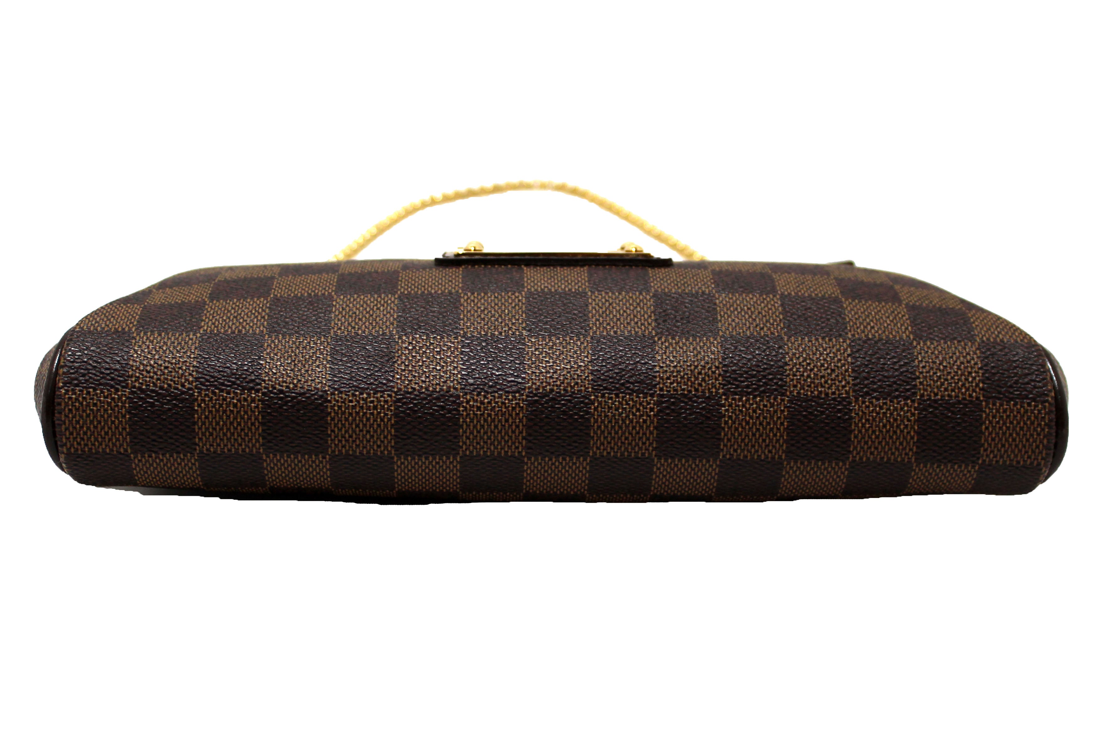 Athentic Louis Vuitton Damier Ebene Eva Clutch Bag