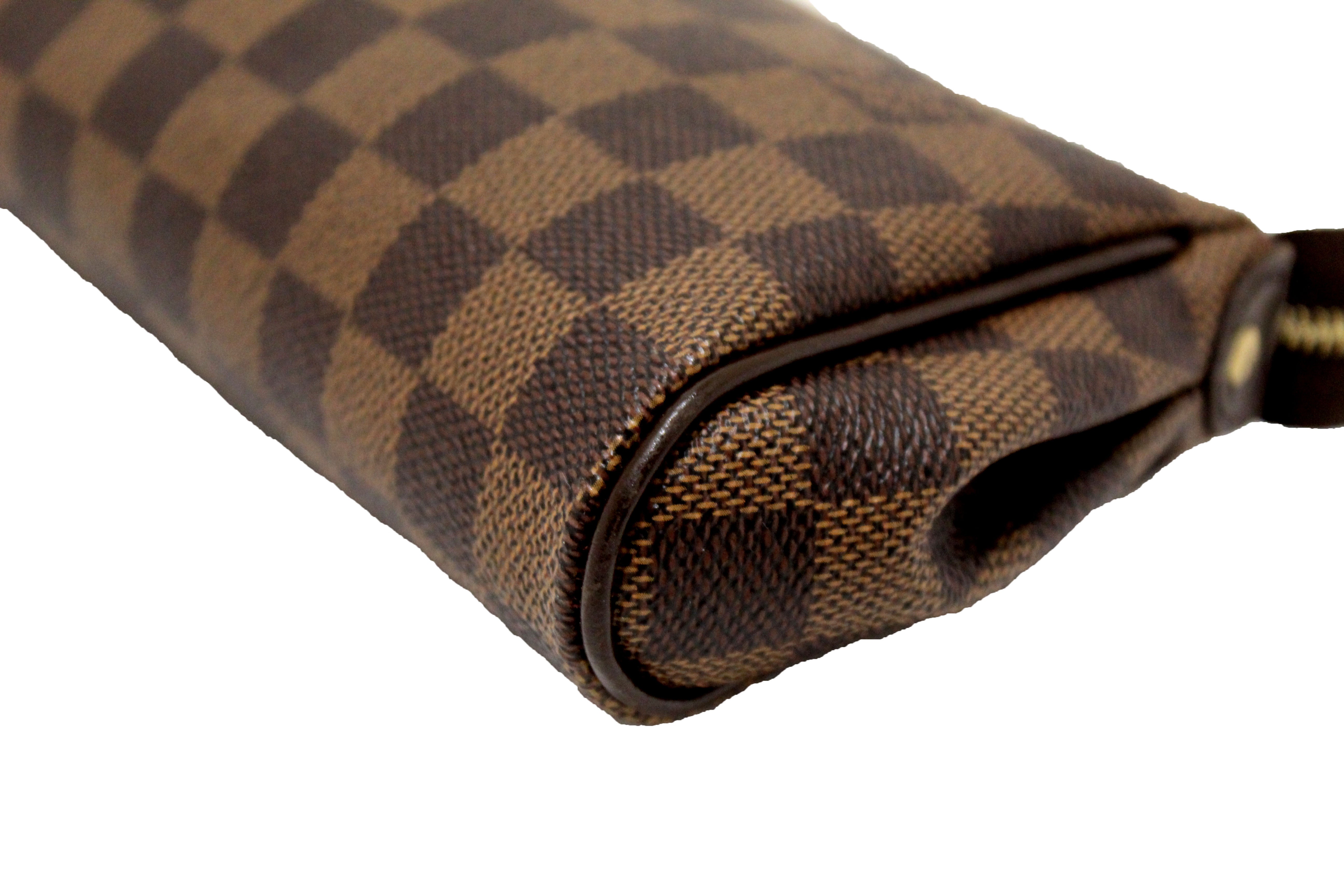 Athentic Louis Vuitton Damier Ebene Eva Clutch Bag