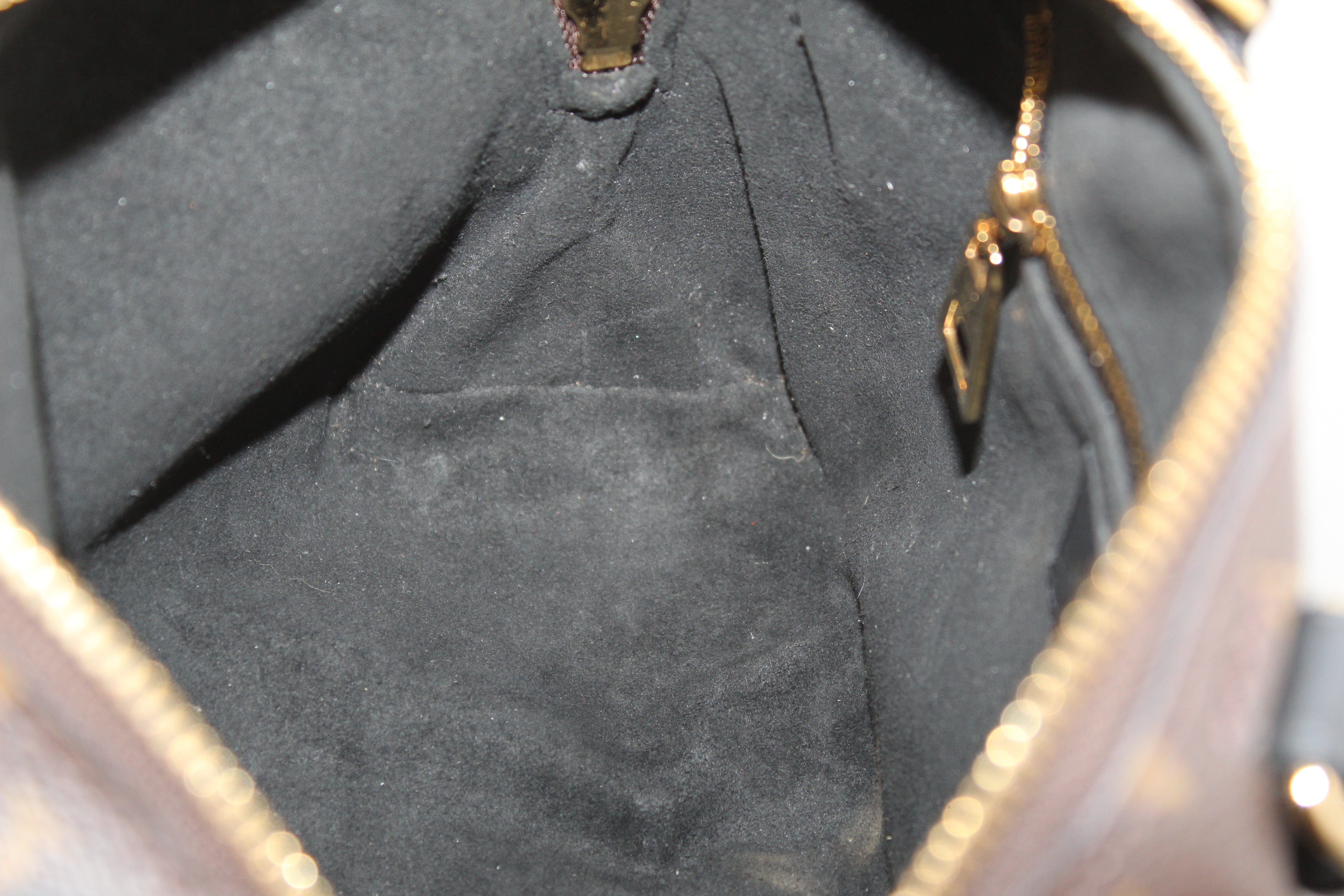 Authentic Louis Vuitton Classic Monogram Petite Malle Supple Crossbody Bag