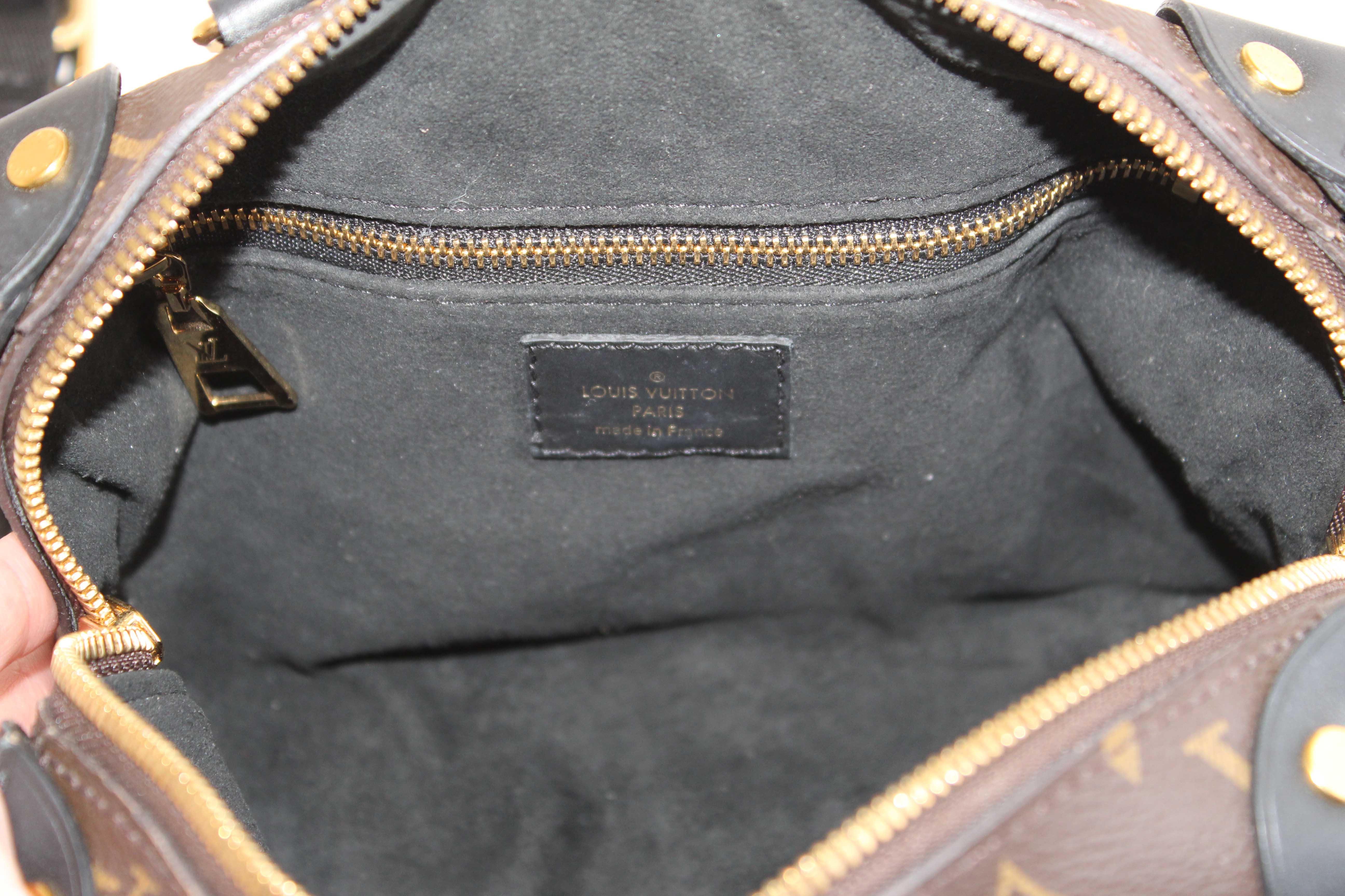 Authentic Louis Vuitton Classic Monogram Petite Malle Supple Crossbody Bag