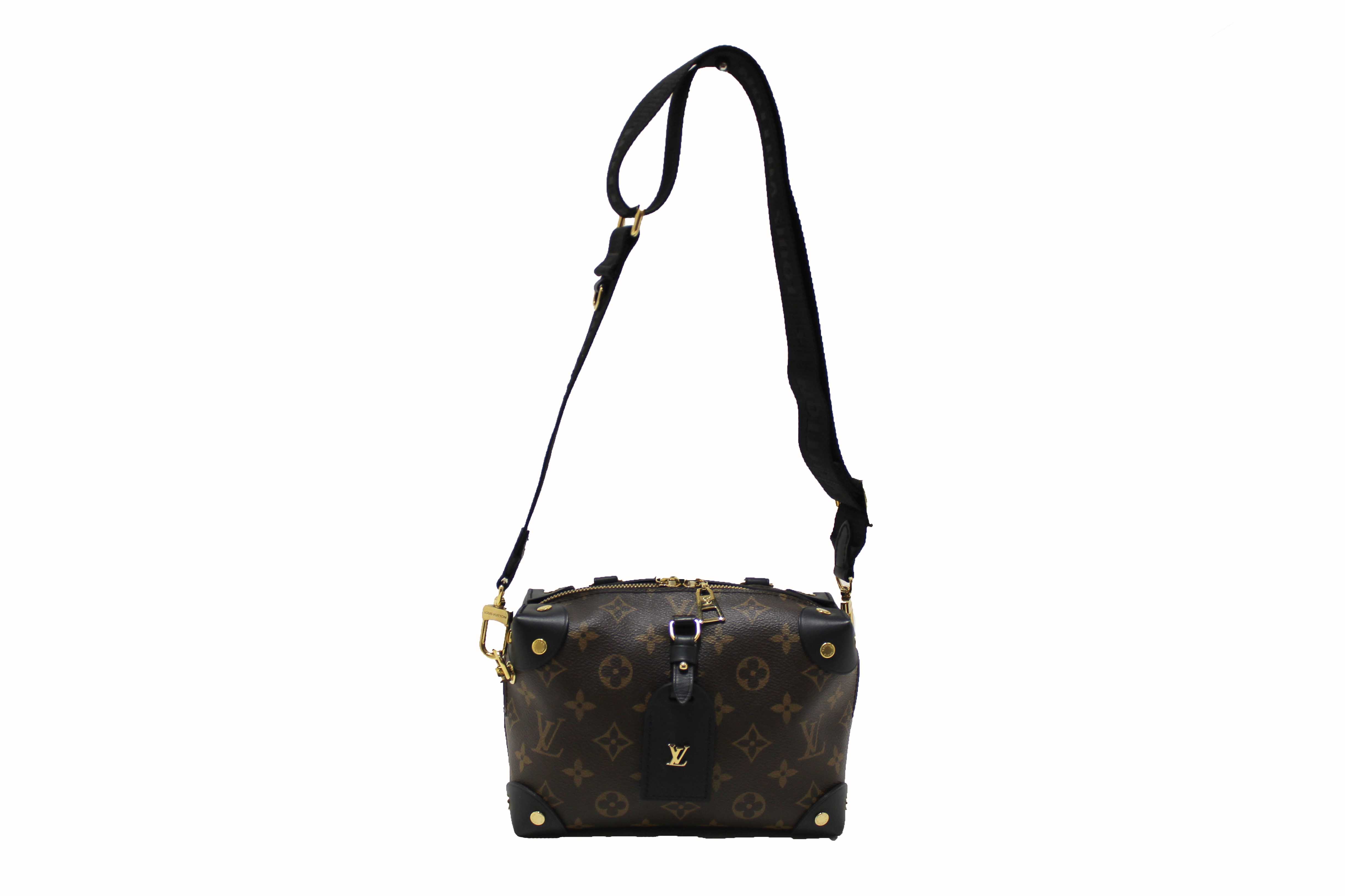 Authentic Louis Vuitton Classic Monogram Petite Malle Supple Crossbody Bag