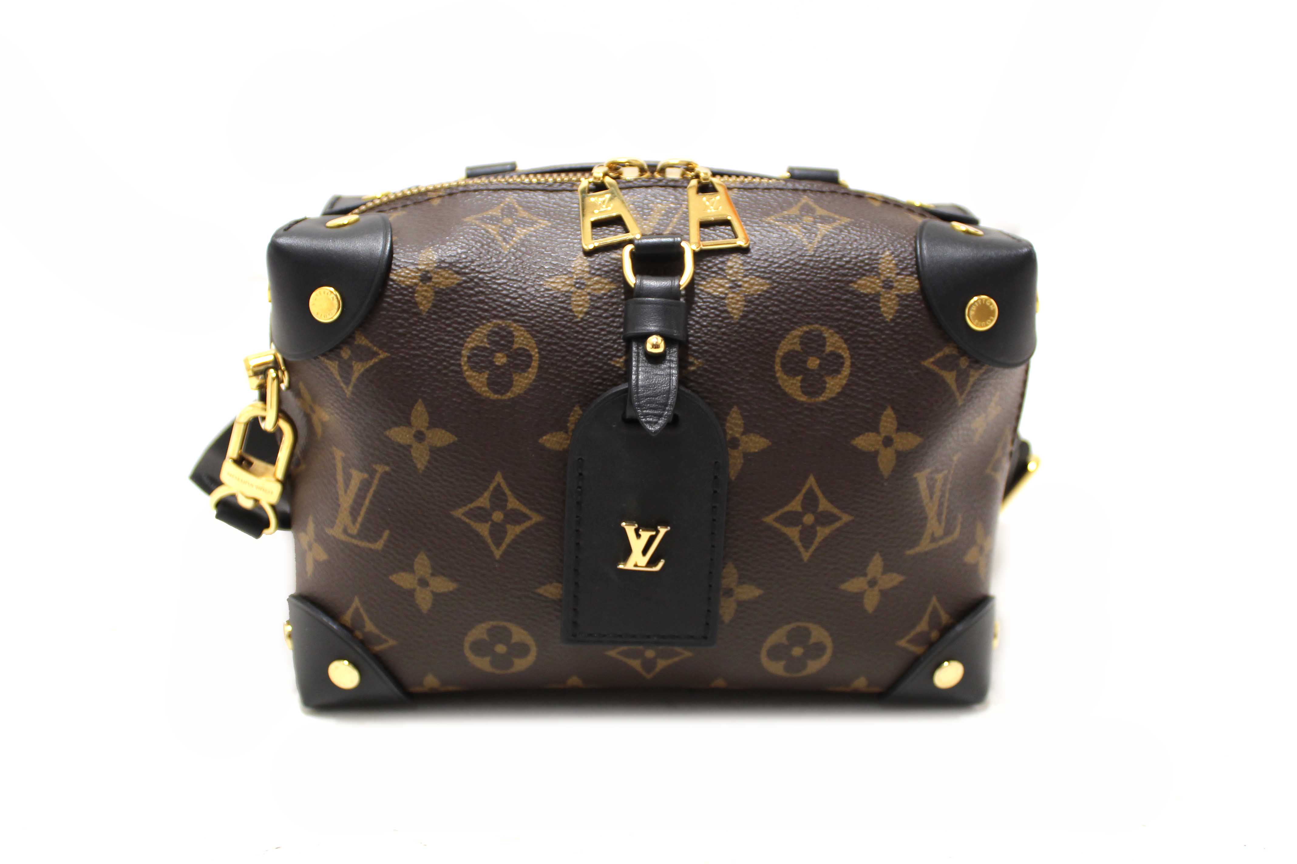 Authentic Louis Vuitton Classic Monogram Petite Malle Supple Crossbody Bag