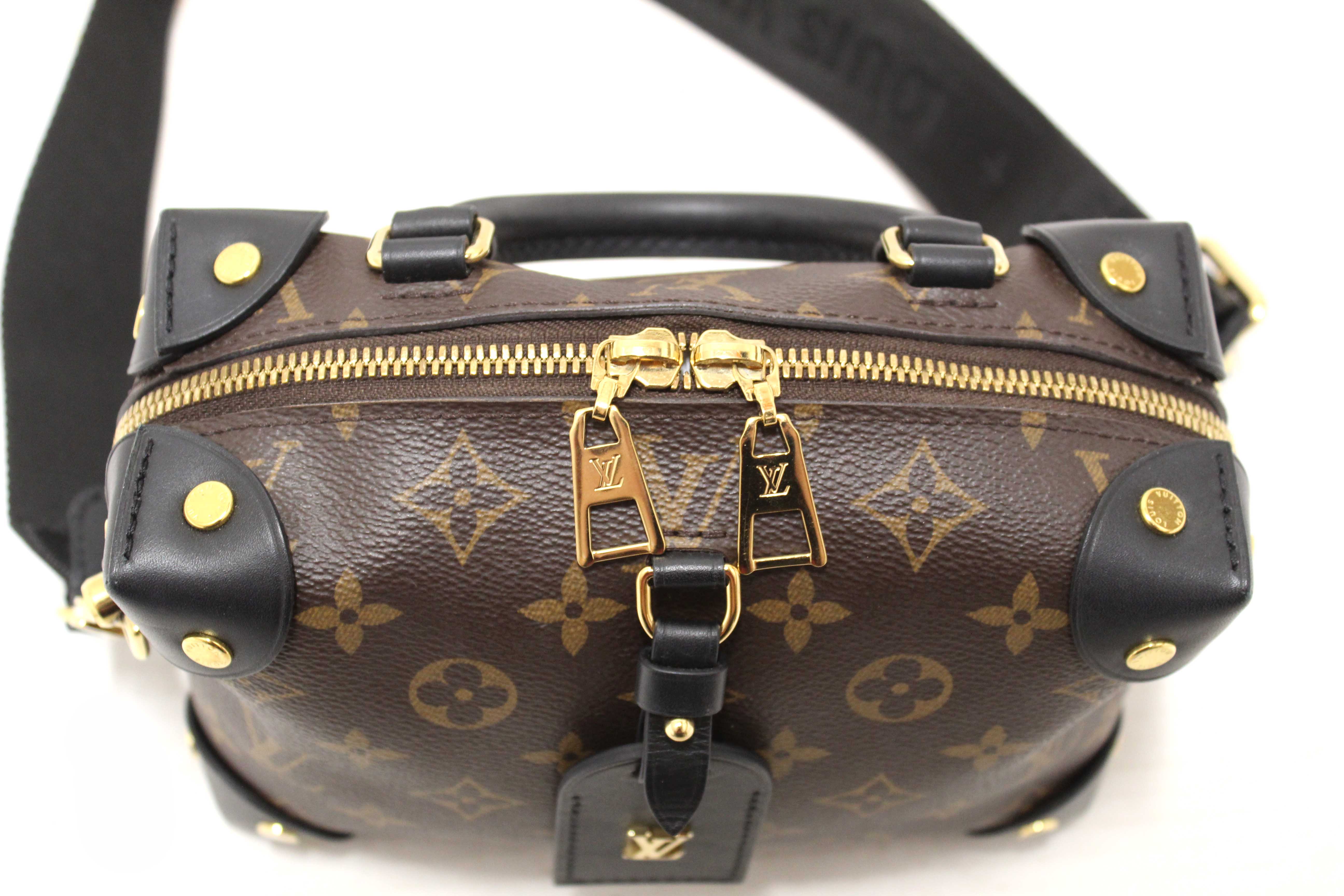 Authentic Louis Vuitton Classic Monogram Petite Malle Supple Crossbody Bag
