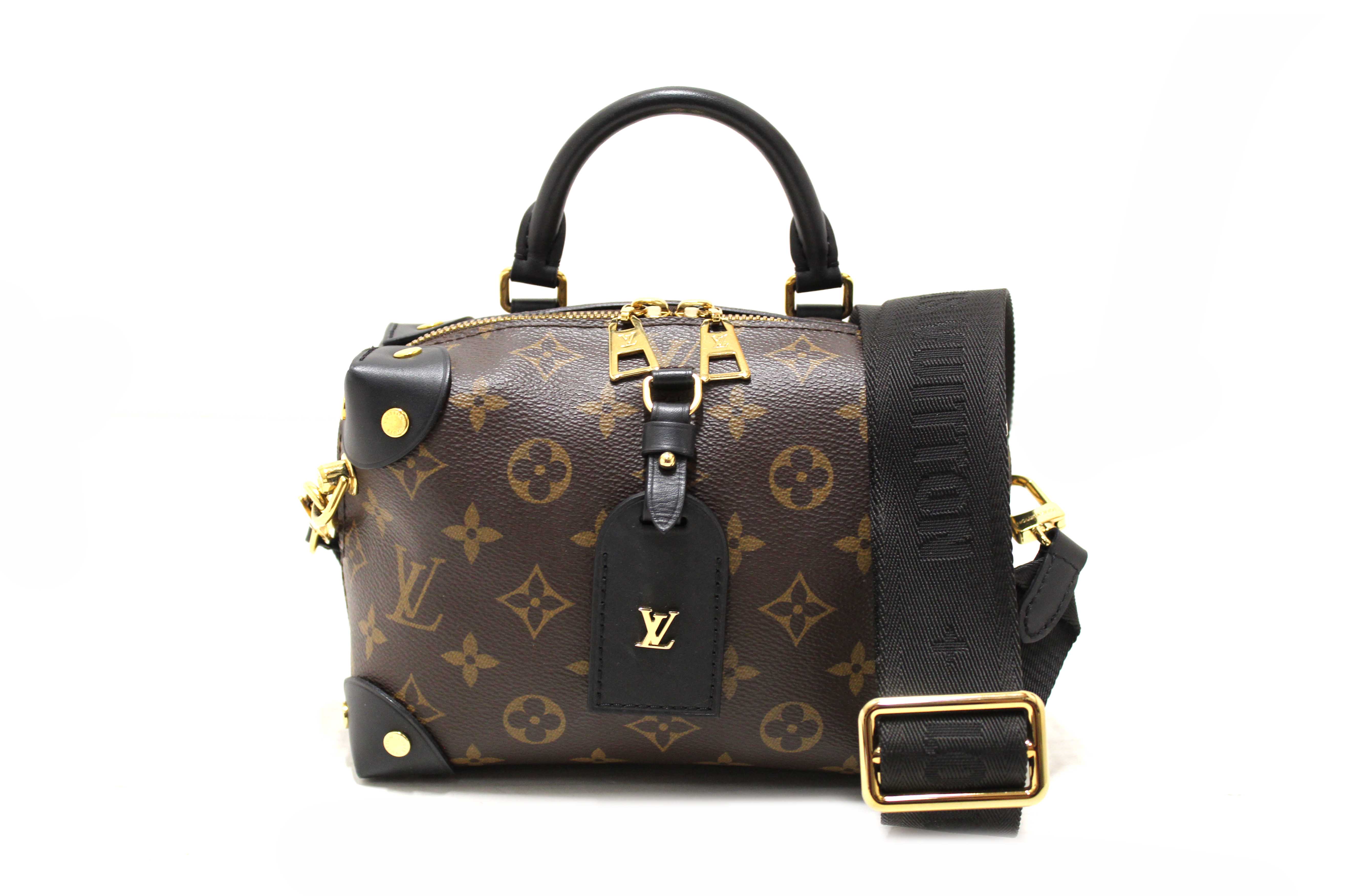 Authentic Louis Vuitton Classic Monogram Petite Malle Supple Crossbody Bag
