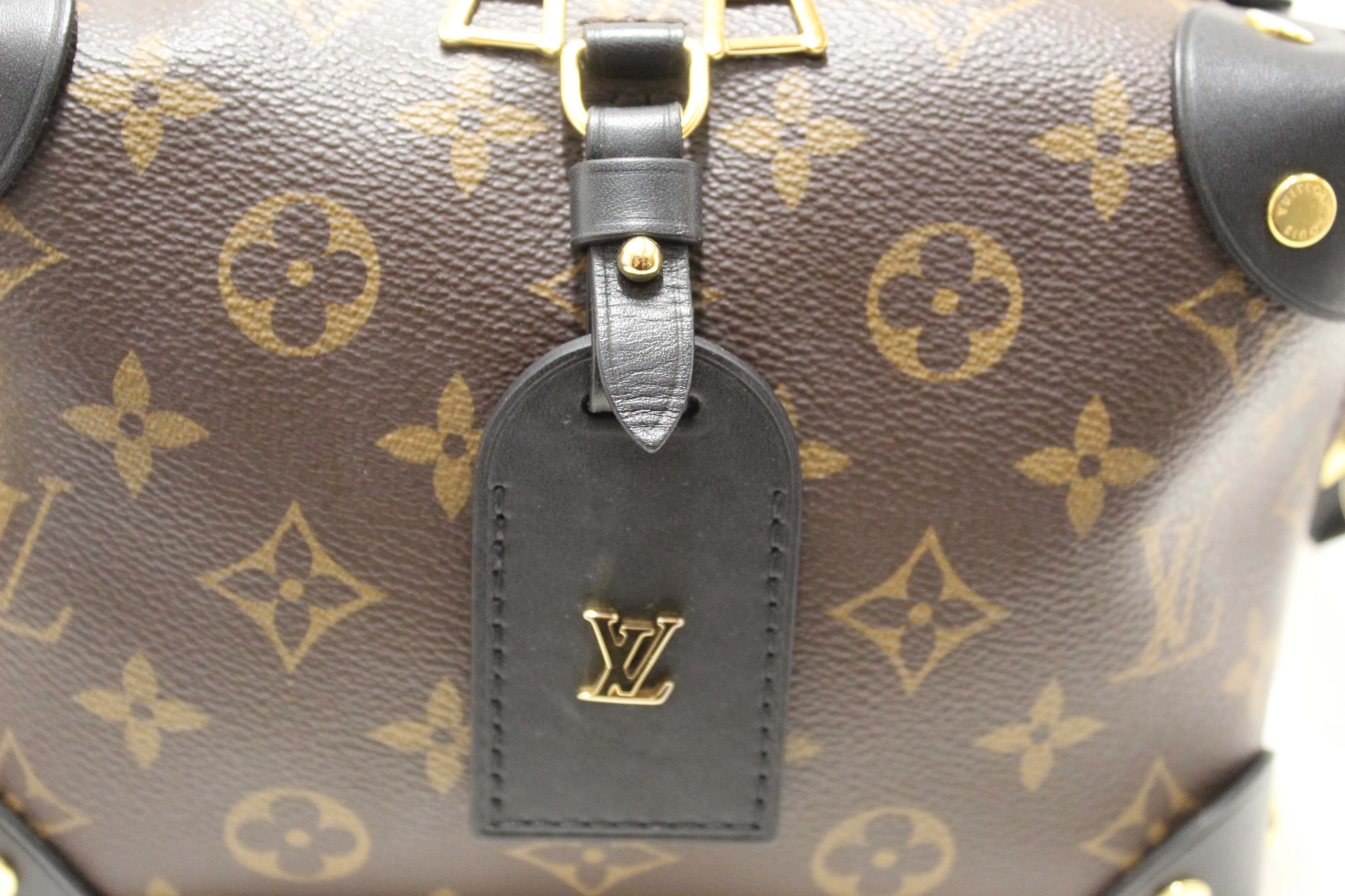 Authentic Louis Vuitton Classic Monogram Petite Malle Supple Crossbody Bag