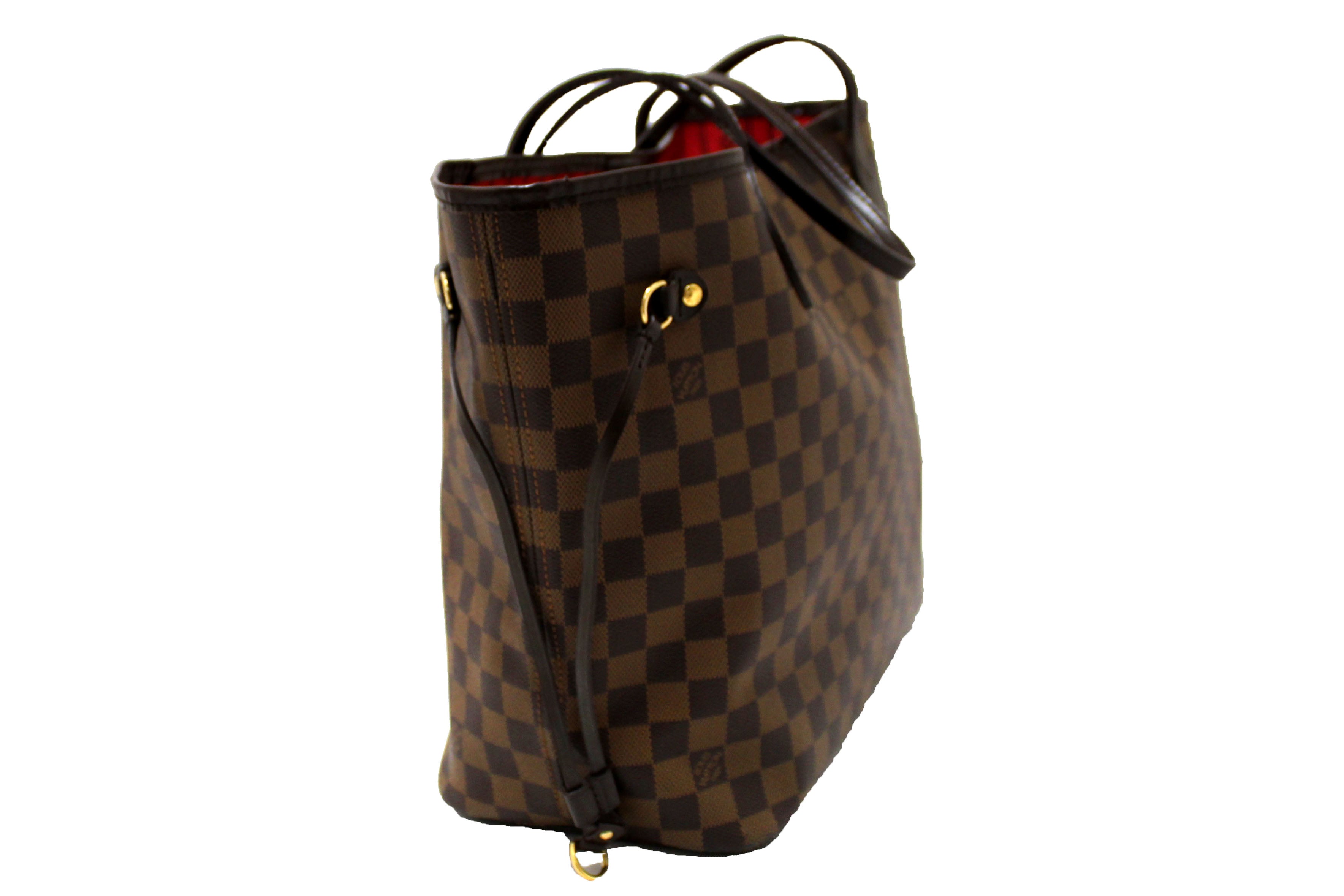 Authentic Louis Vuitton Damier Ebene Neverfull MM Tote Shoulder Bag