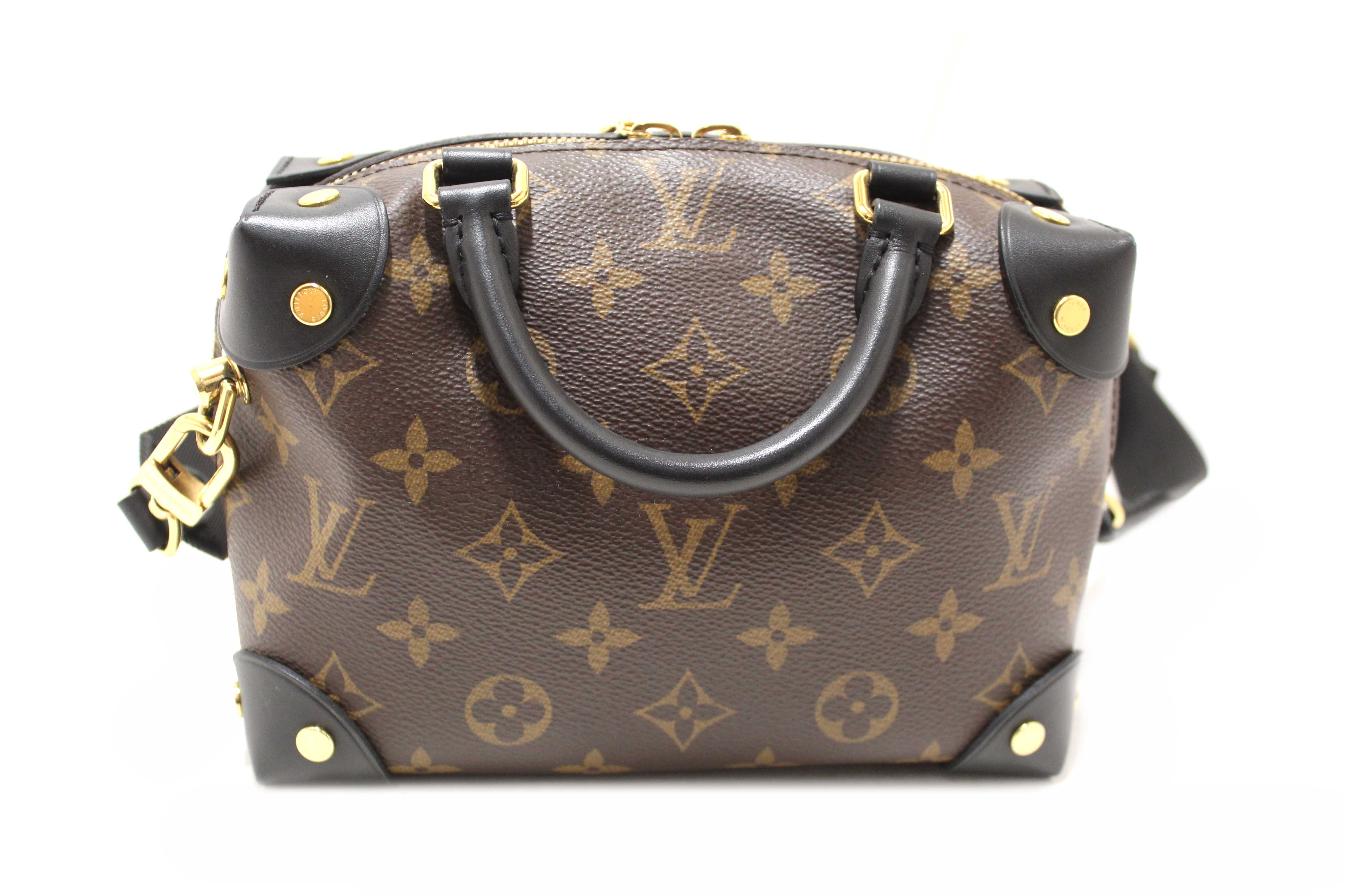 Authentic Louis Vuitton Classic Monogram Petite Malle Supple Crossbody Bag