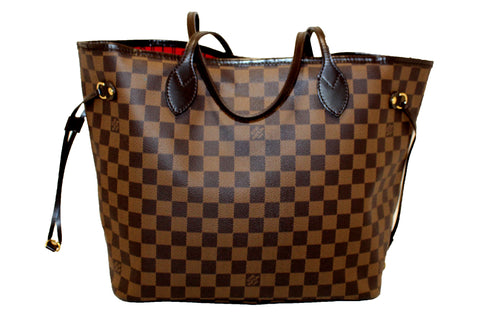 Authentic Louis Vuitton Damier Ebene Neverfull MM Tote Shoulder Bag