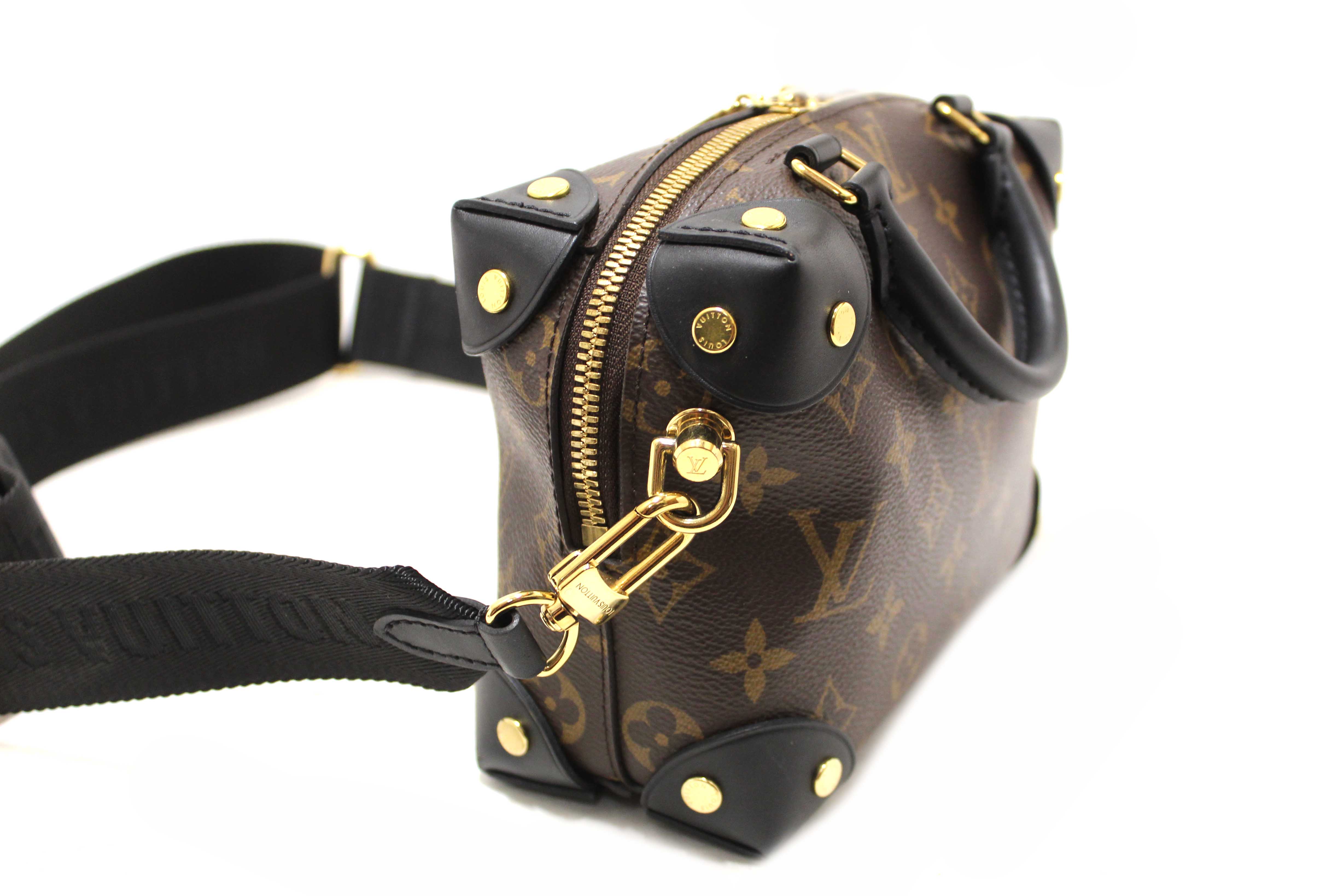 Authentic Louis Vuitton Classic Monogram Petite Malle Supple Crossbody Bag