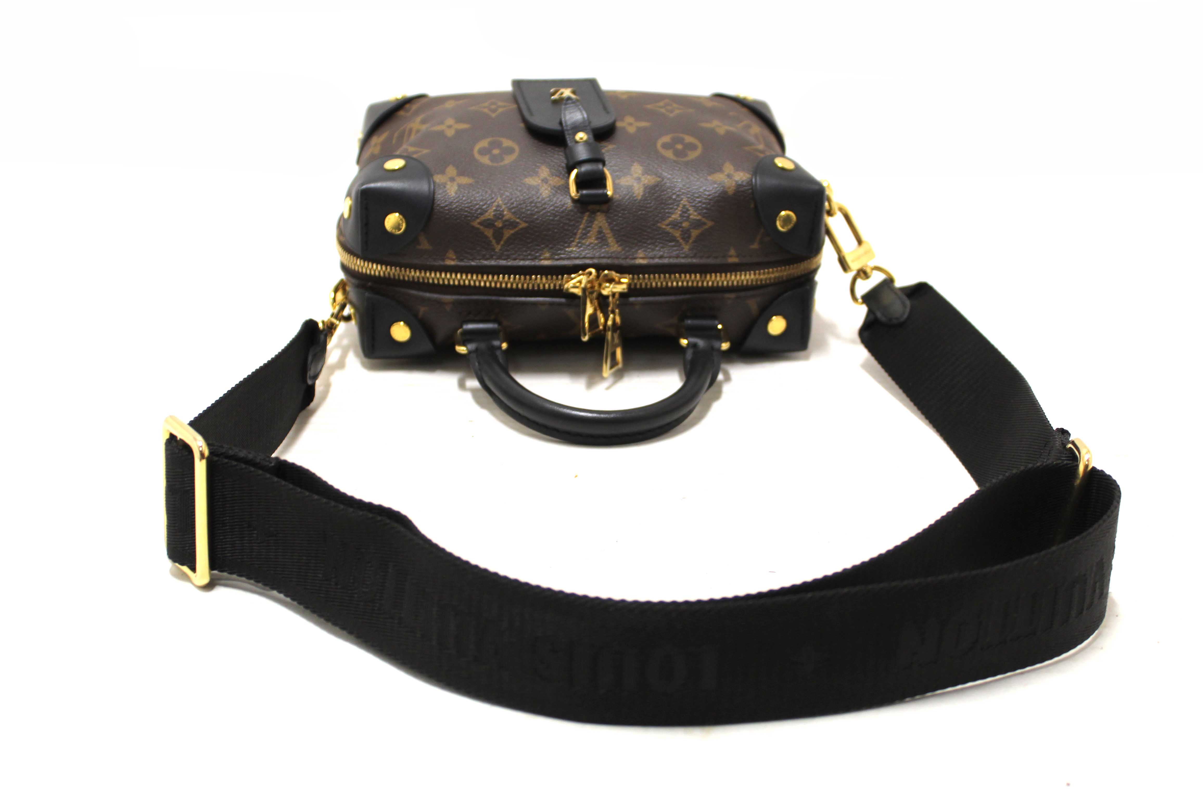 Authentic Louis Vuitton Classic Monogram Petite Malle Supple Crossbody Bag