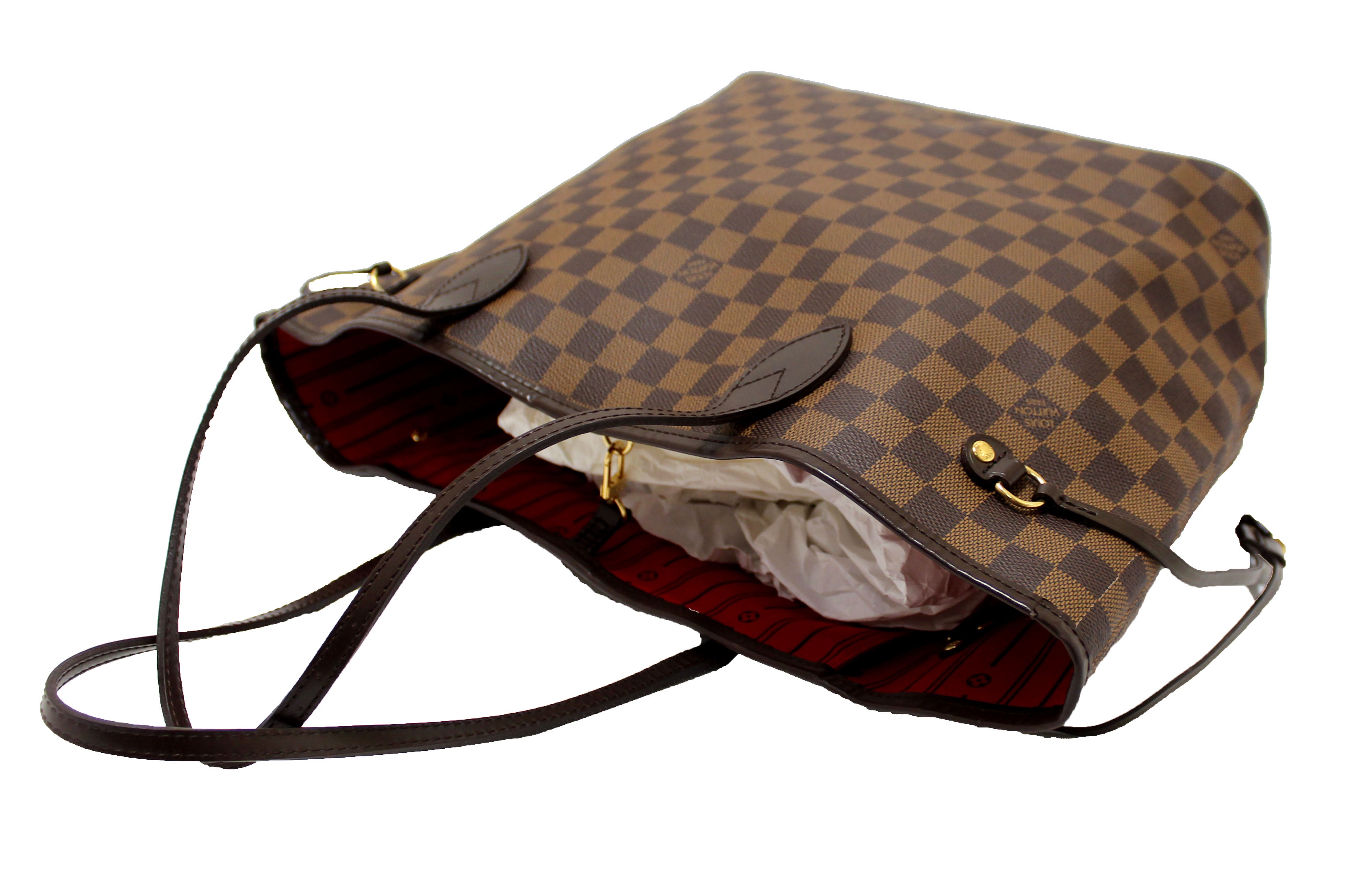 Authentic Louis Vuitton Damier Ebene Neverfull MM Tote Shoulder Bag