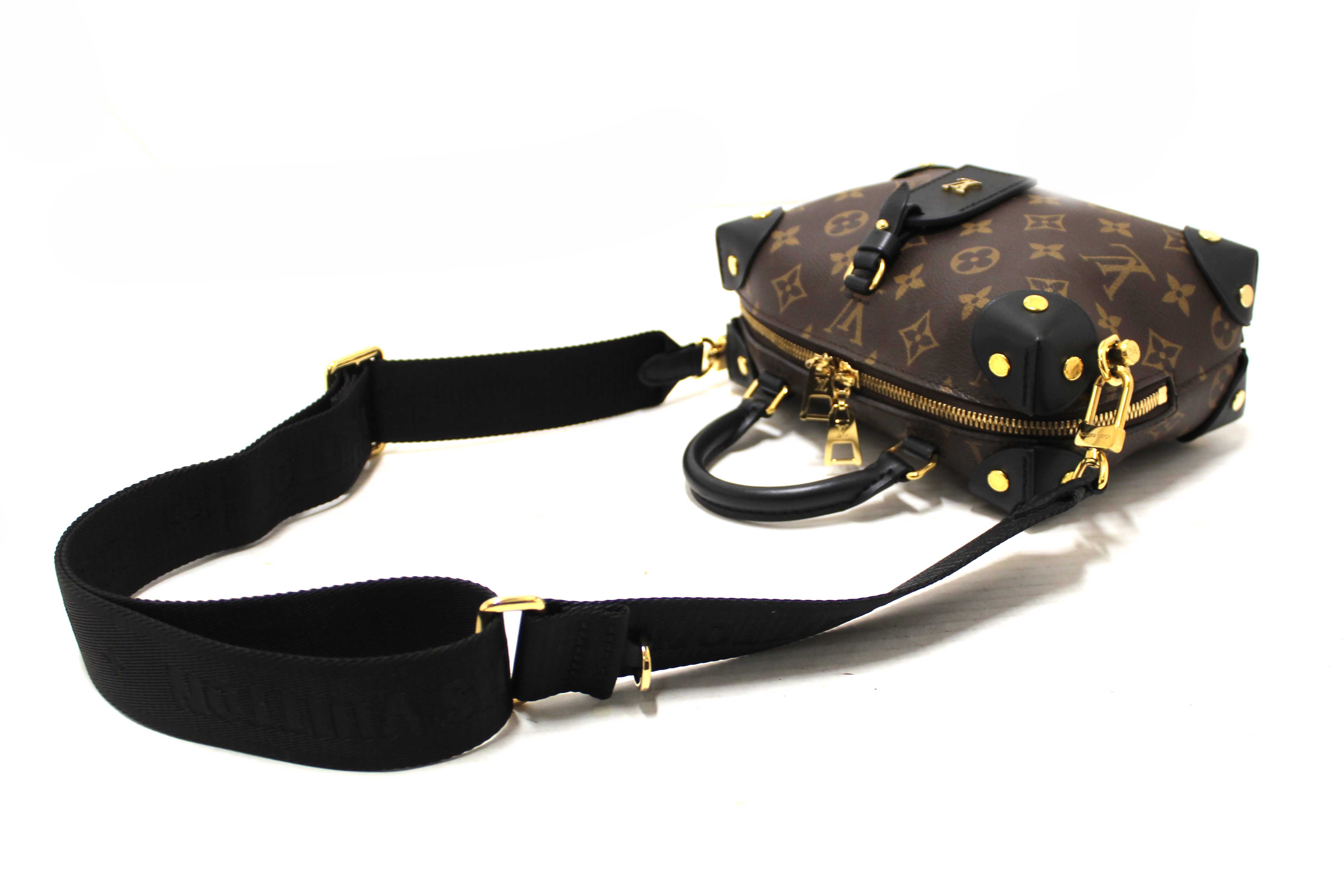 Authentic Louis Vuitton Classic Monogram Petite Malle Supple Crossbody Bag