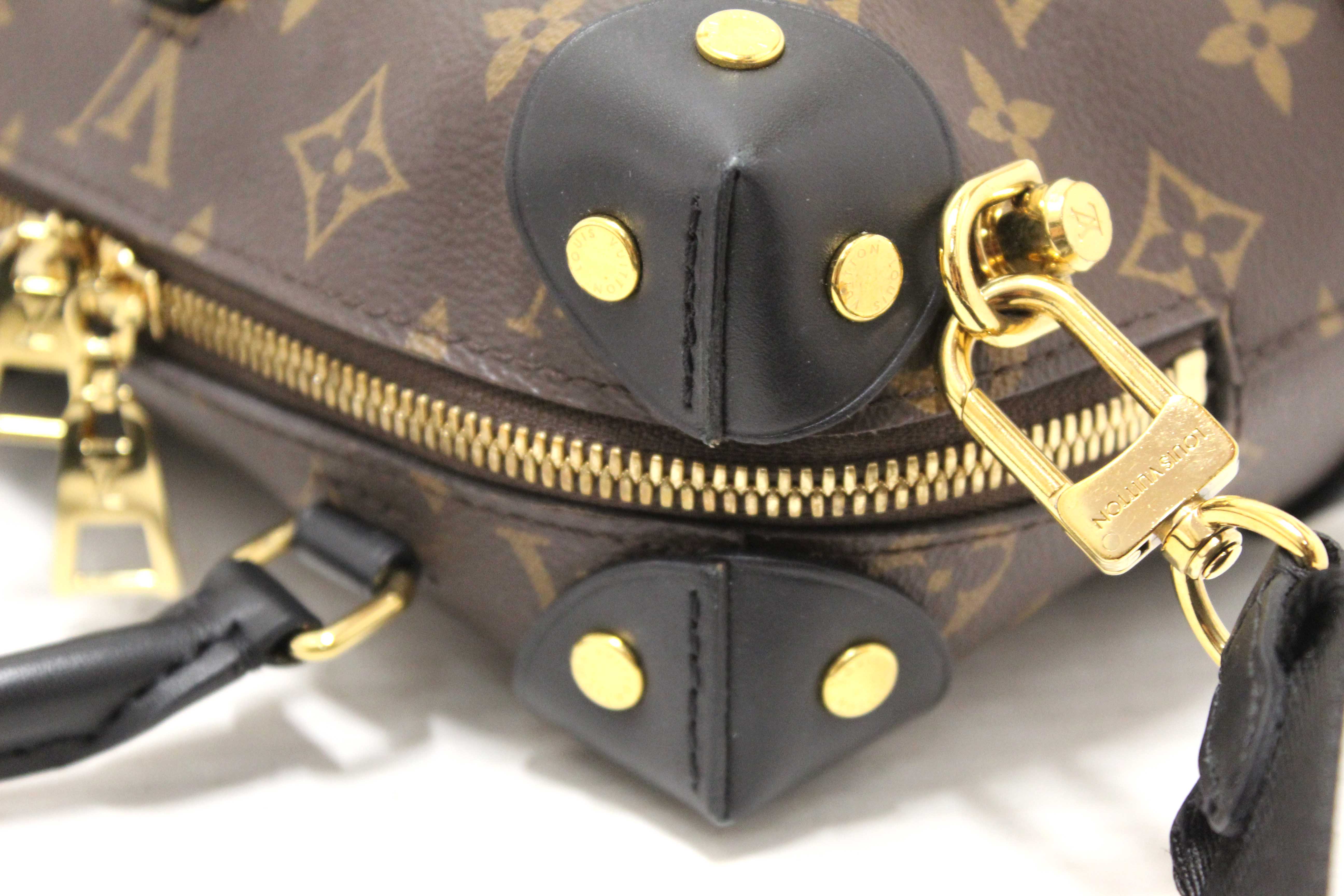 Authentic Louis Vuitton Classic Monogram Petite Malle Supple Crossbody Bag