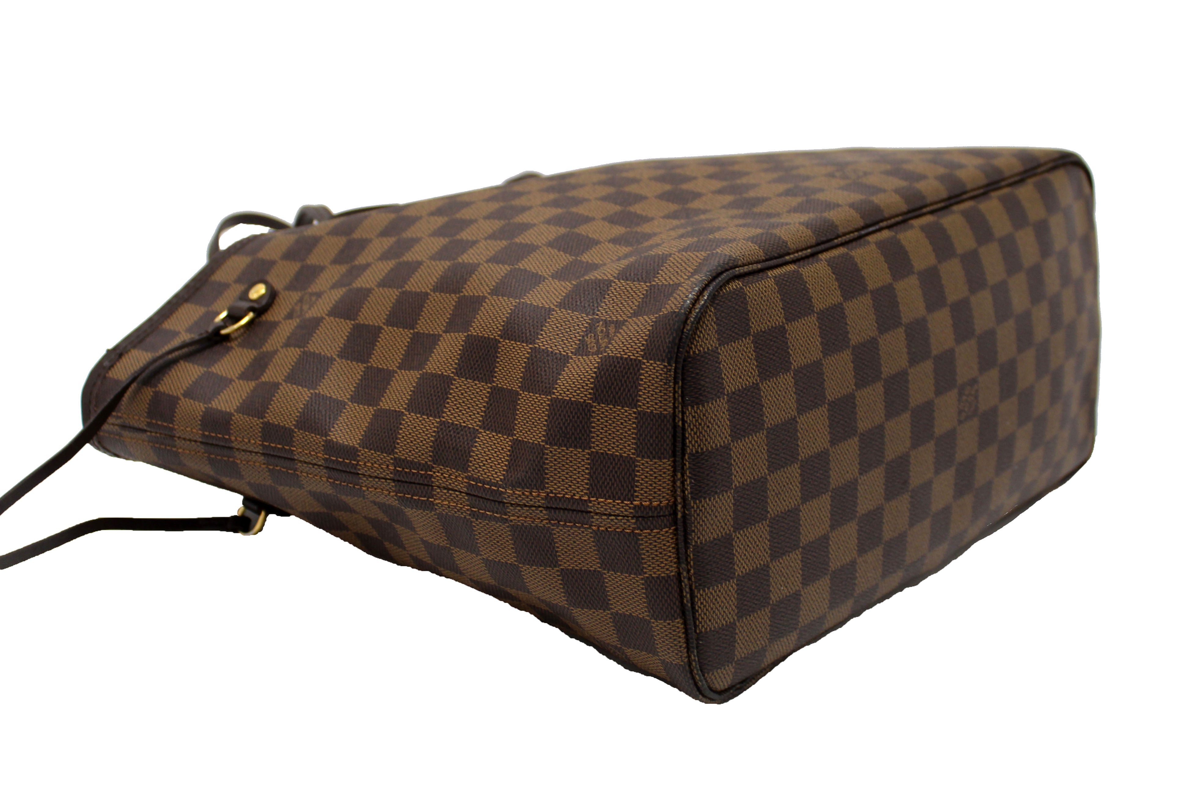 Authentic Louis Vuitton Damier Ebene Neverfull MM Tote Shoulder Bag