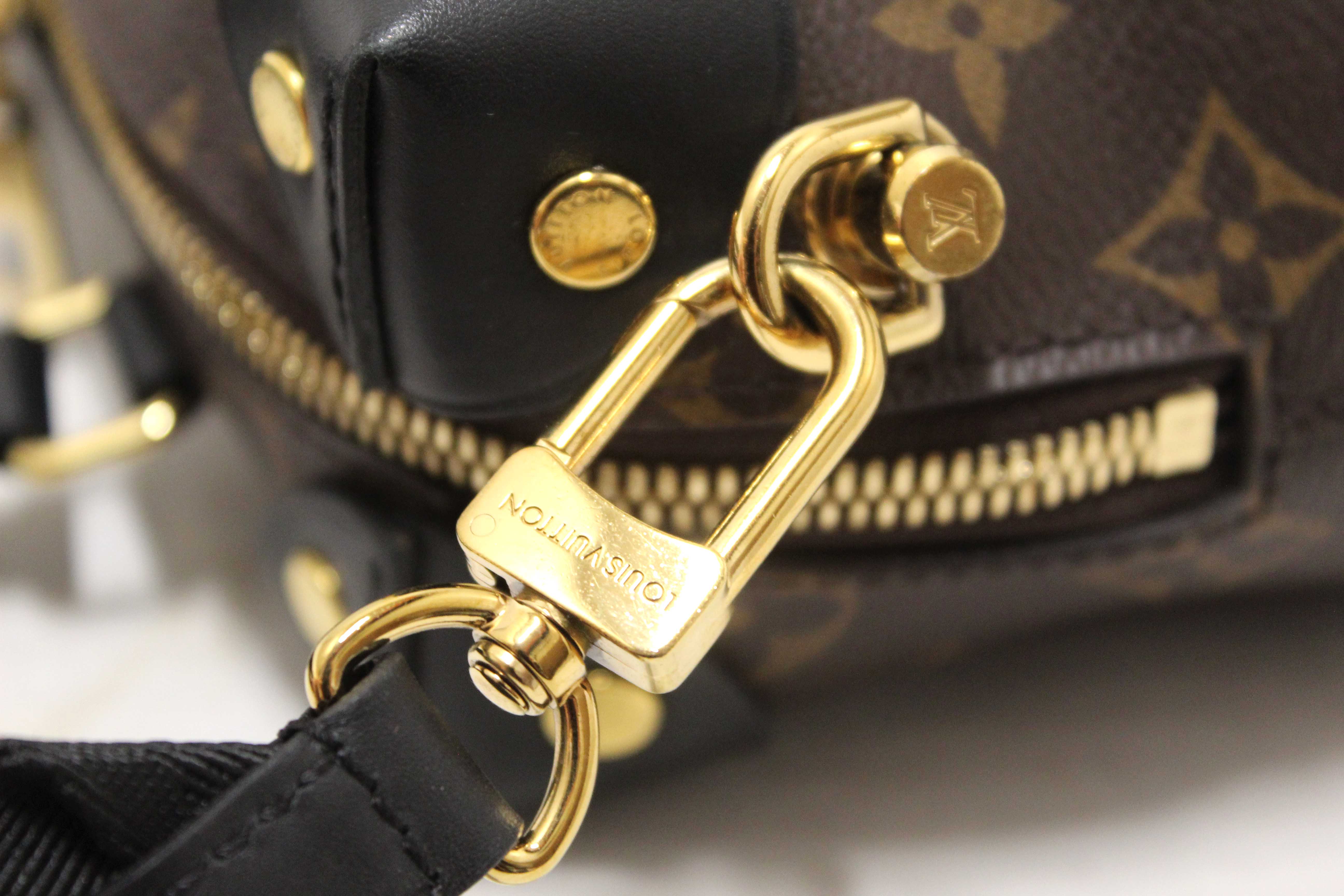 Authentic Louis Vuitton Classic Monogram Petite Malle Supple Crossbody Bag