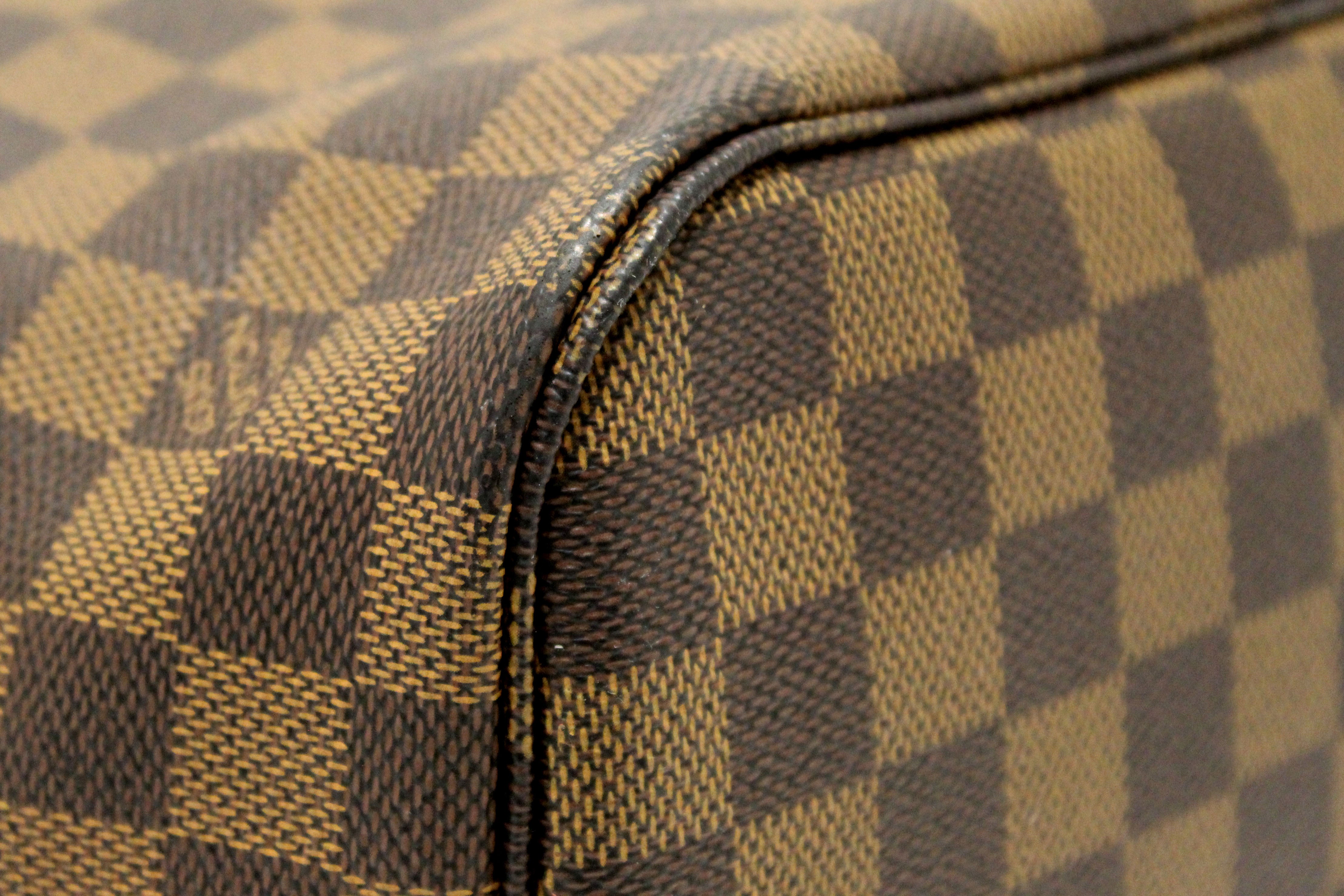 Authentic Louis Vuitton Damier Ebene Neverfull MM Tote Shoulder Bag