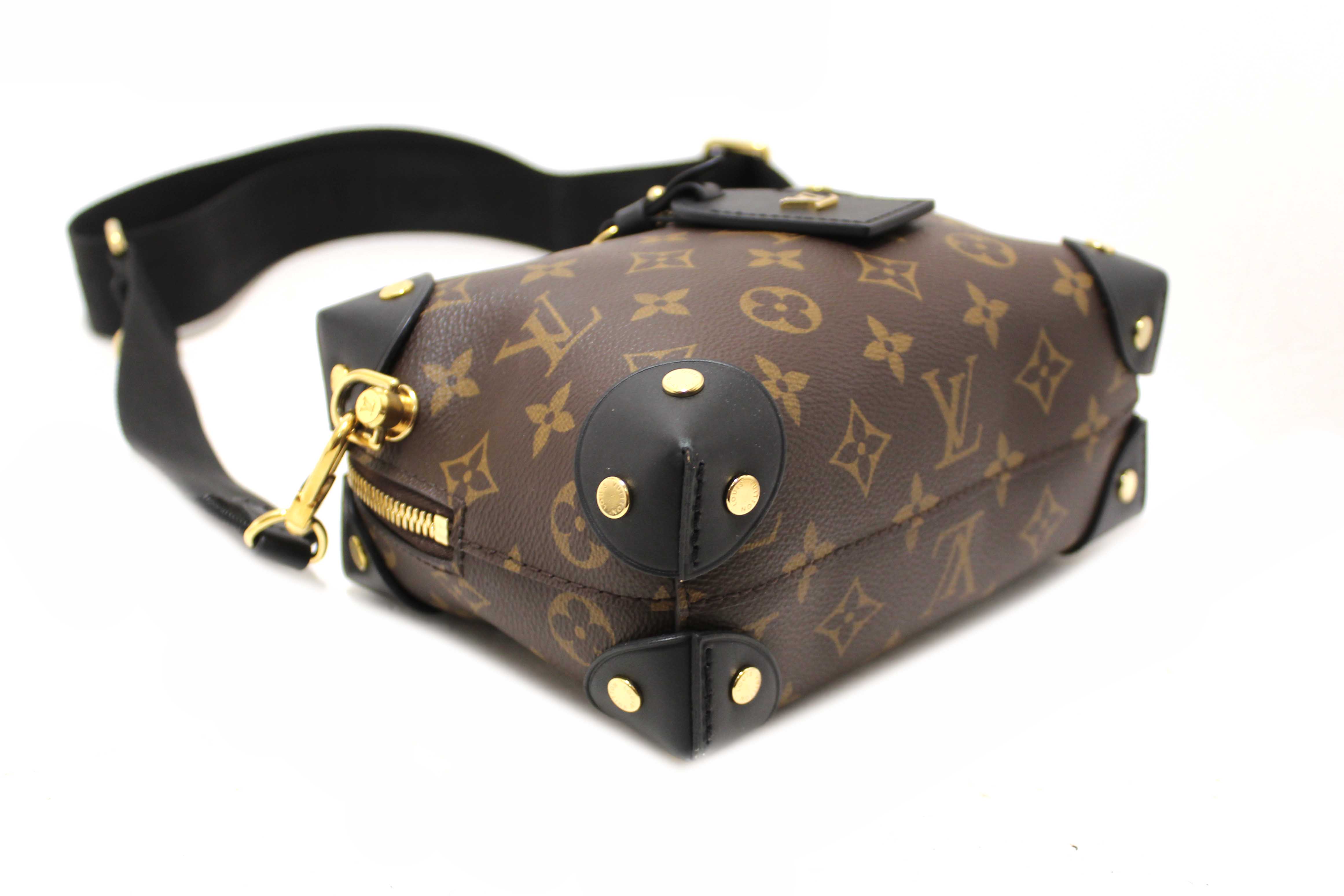 Authentic Louis Vuitton Classic Monogram Petite Malle Supple Crossbody Bag