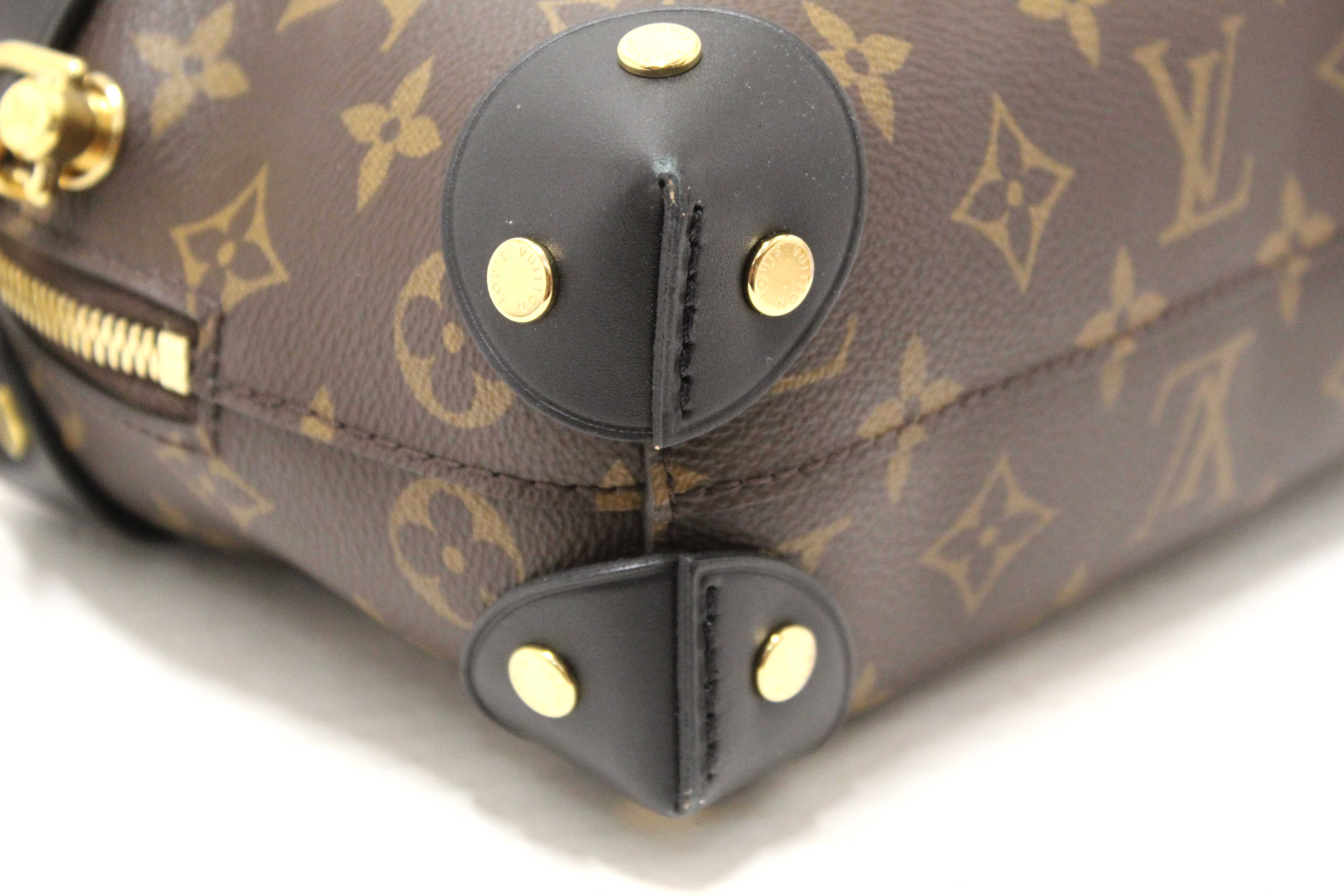 Authentic Louis Vuitton Classic Monogram Petite Malle Supple Crossbody Bag