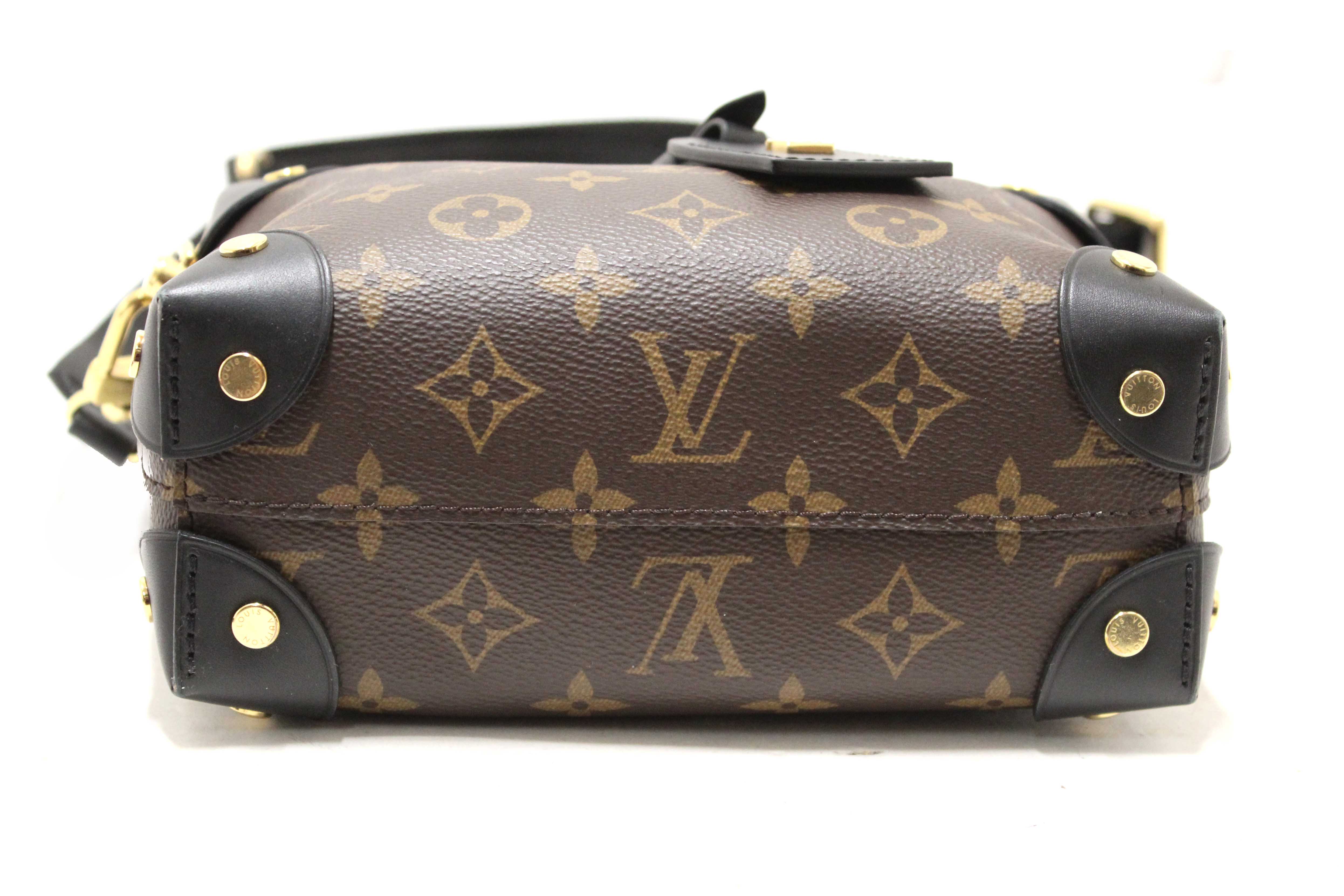 Authentic Louis Vuitton Classic Monogram Petite Malle Supple Crossbody Bag