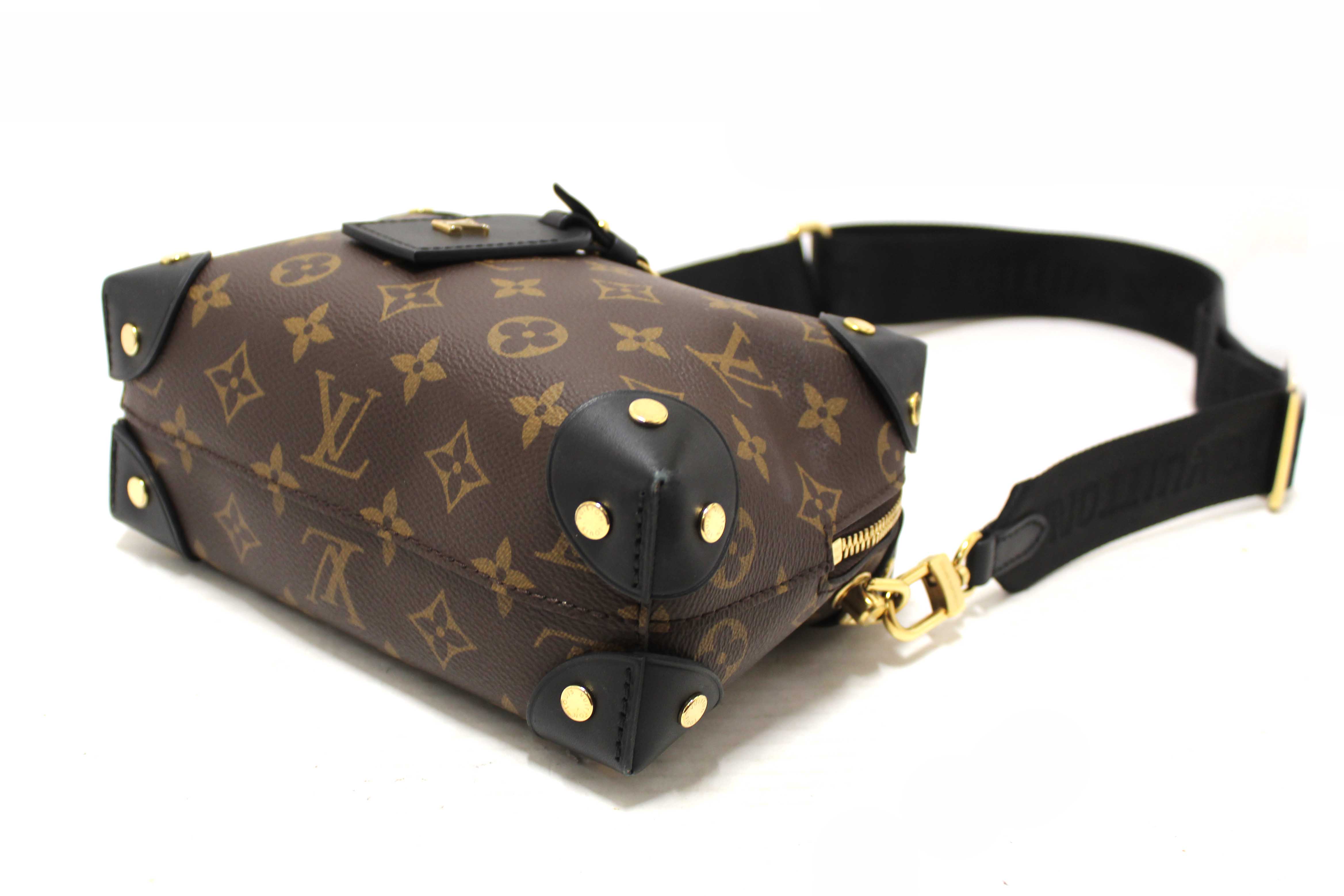 Authentic Louis Vuitton Classic Monogram Petite Malle Supple Crossbody Bag