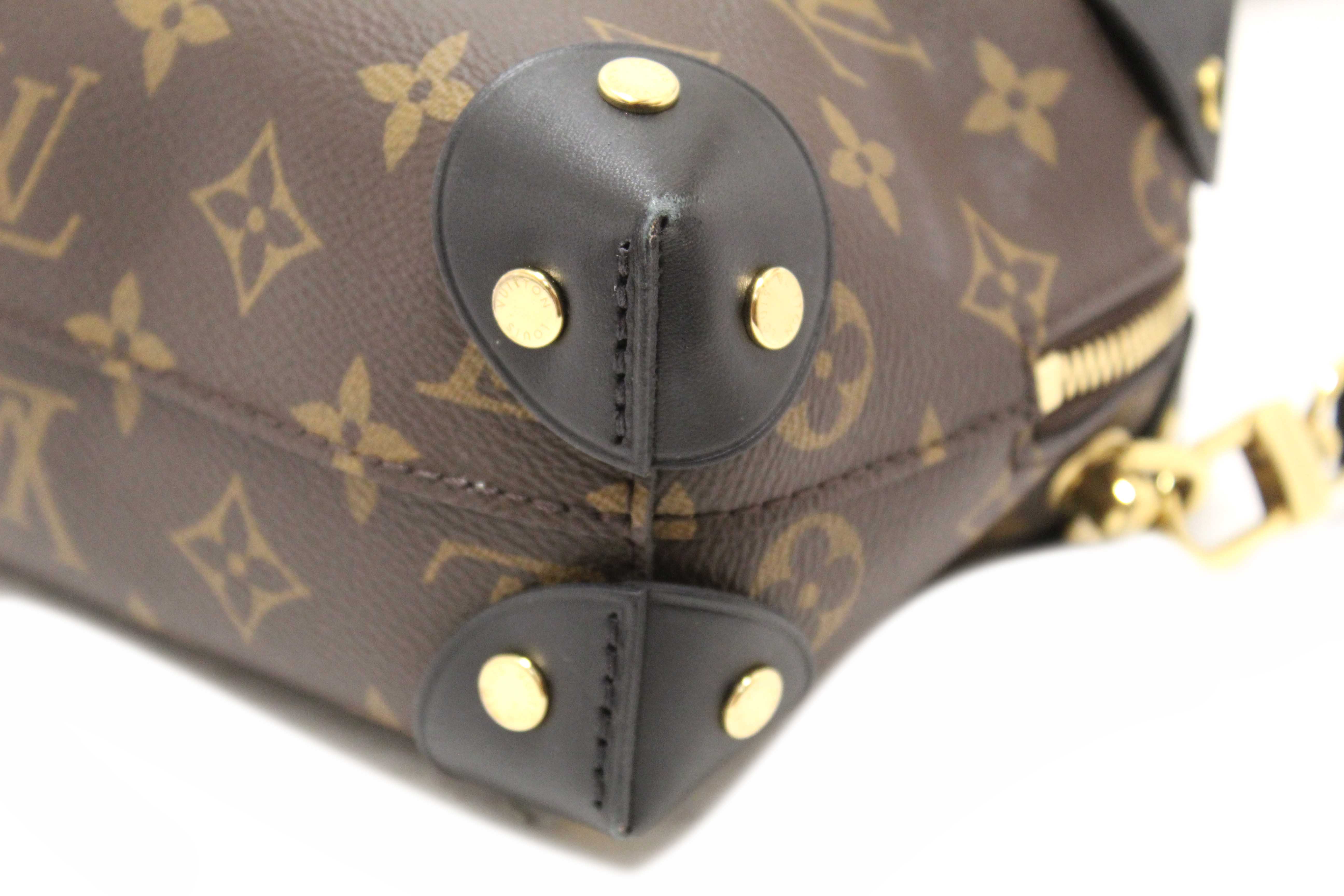 Authentic Louis Vuitton Classic Monogram Petite Malle Supple Crossbody Bag