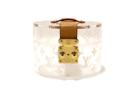 Authentic Louis Vuitton Monogram Print Transparent Plexiglass Scott Box