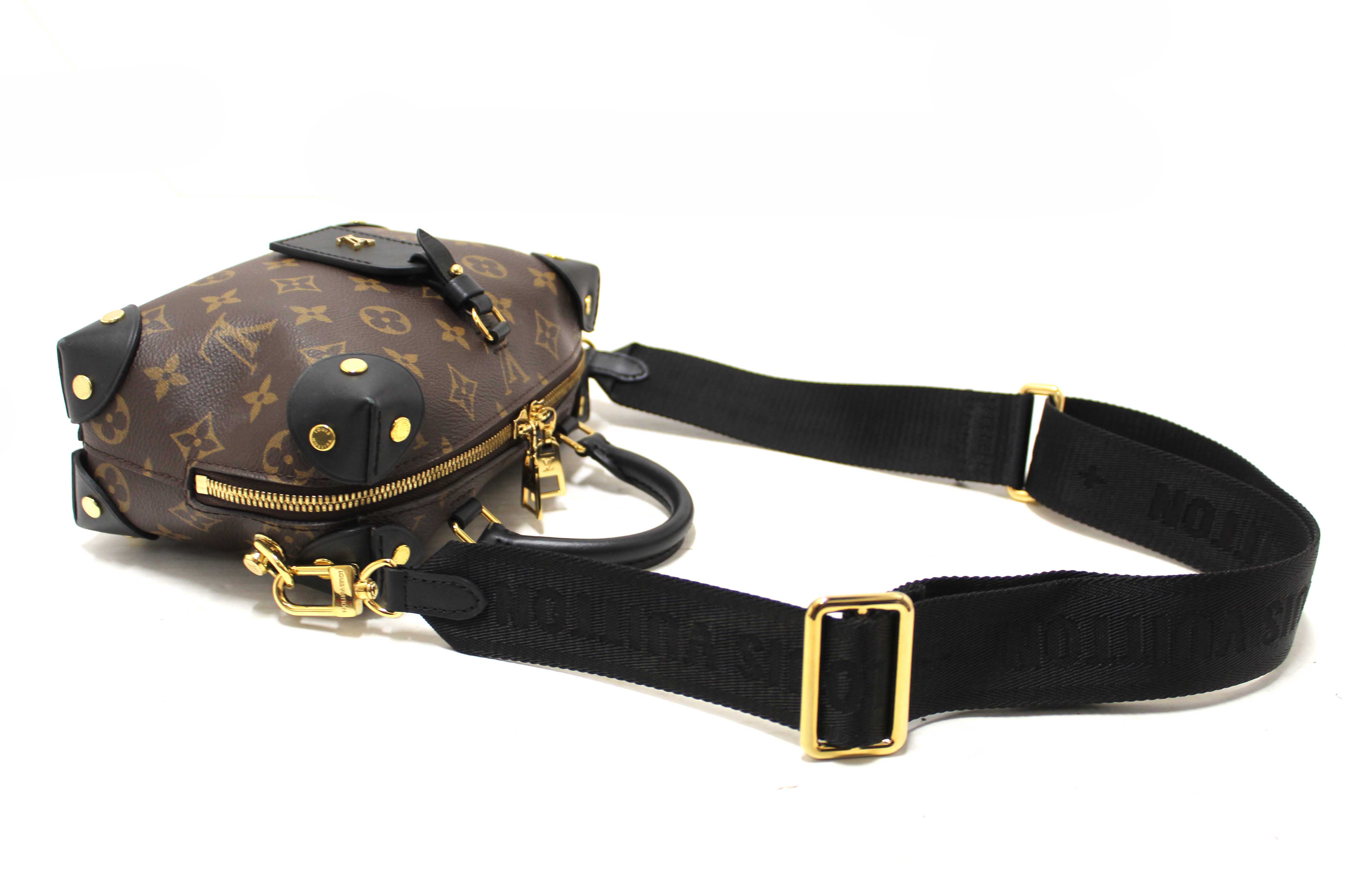 Authentic Louis Vuitton Classic Monogram Petite Malle Supple Crossbody Bag